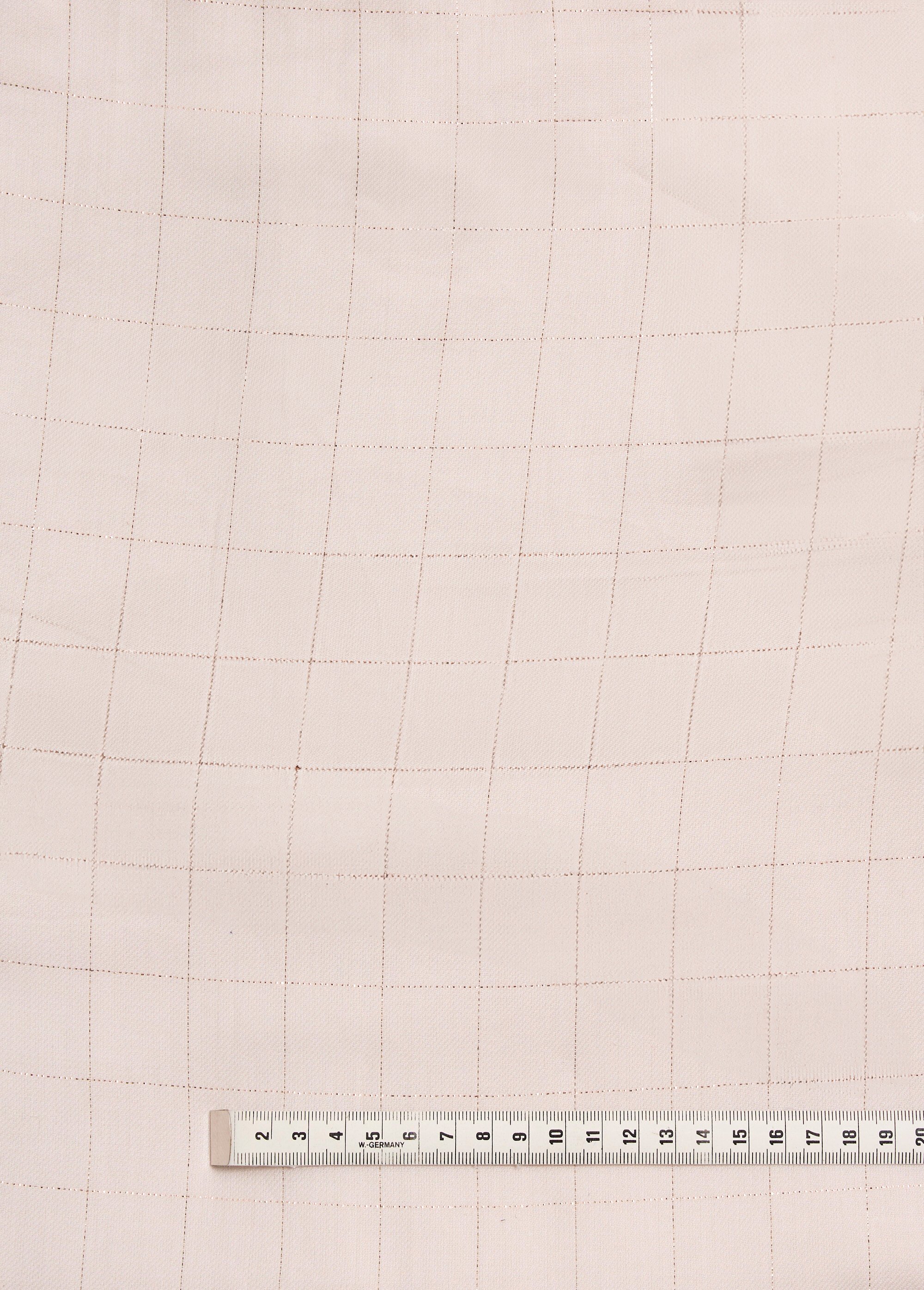 Coupon tissu carreaux tendance fil métallisé