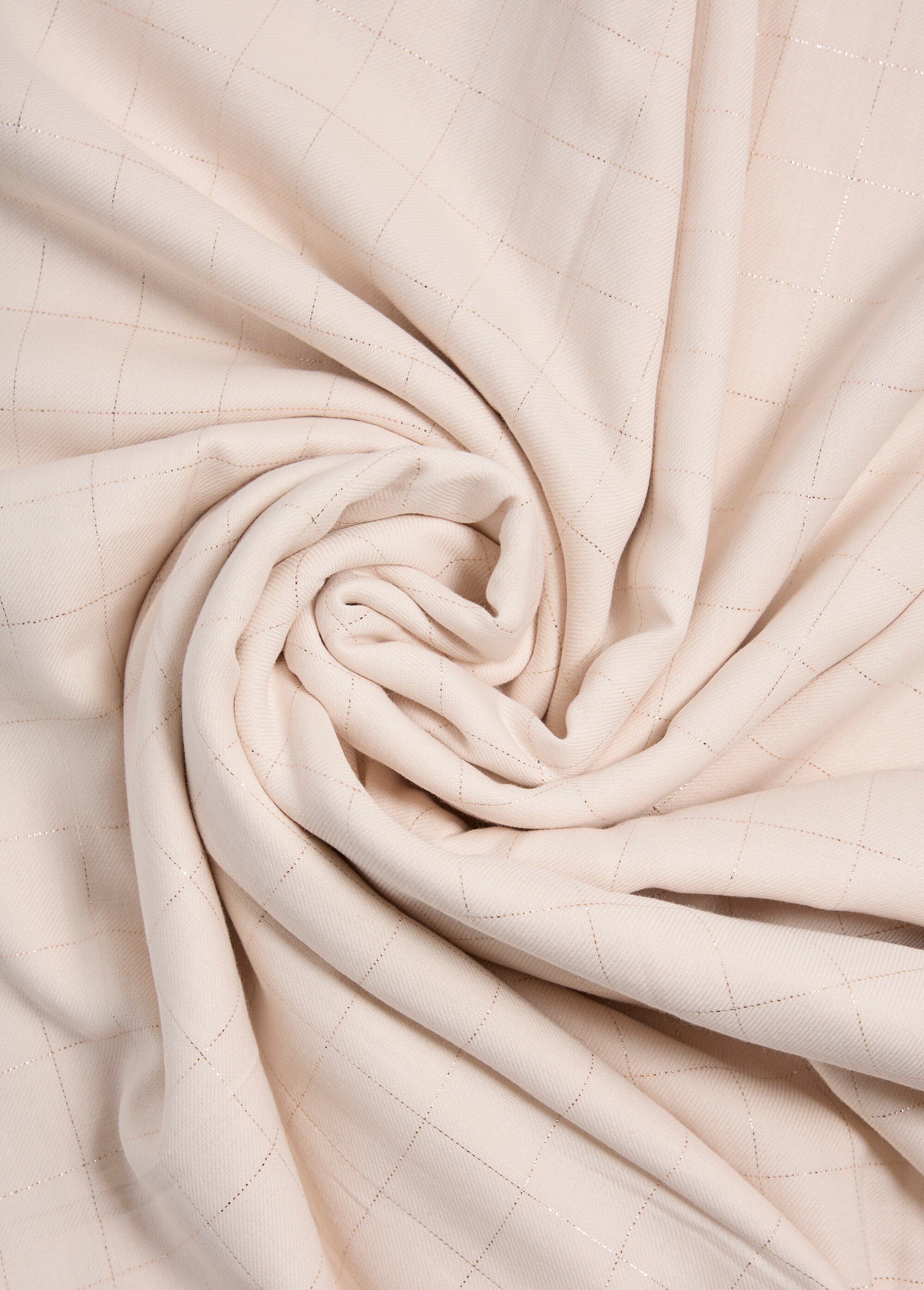 Coupon tissu carreaux tendance fil métallisé