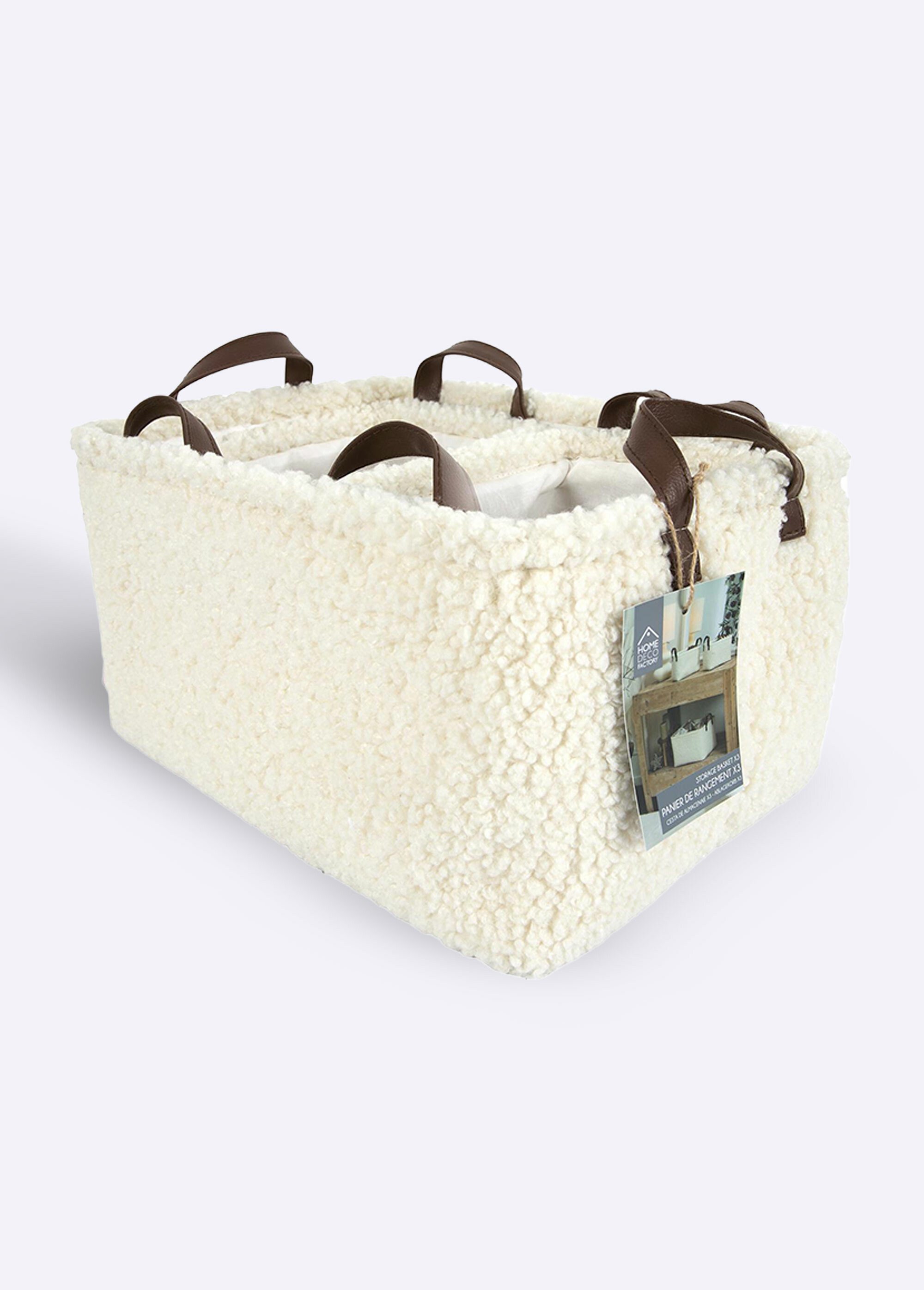 Paniers rangement bouclette, avec anses Blanc CMP-RG0031 FA1