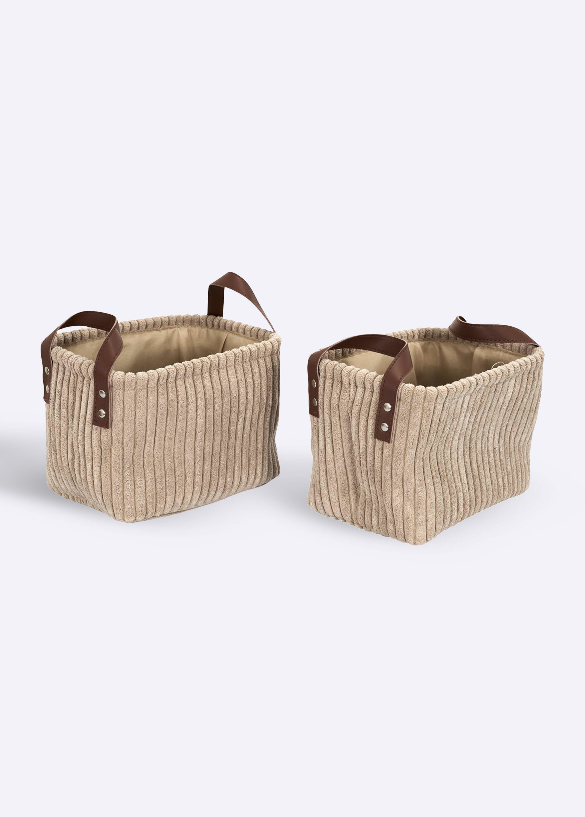 Paniers rangement velours, avec anses