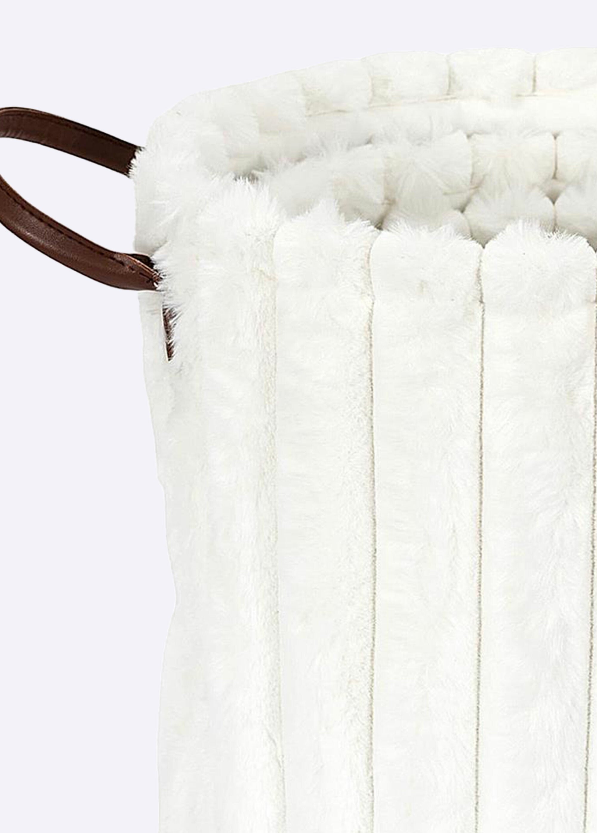 Paniers ronds rangement, effet fourrure Blanc CMP-RG0039 DE2