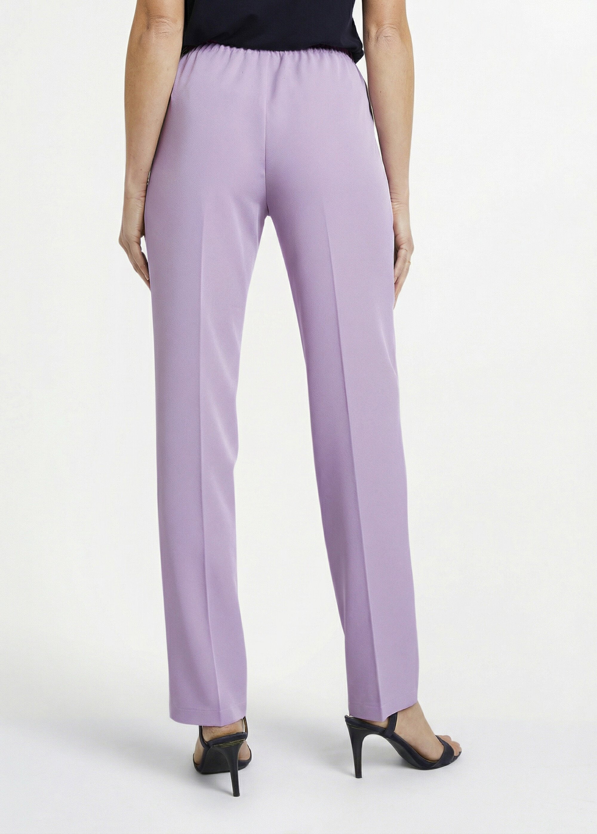 Pantalon droit taille semi-élastiquée Femme Violet NOCETA DO1