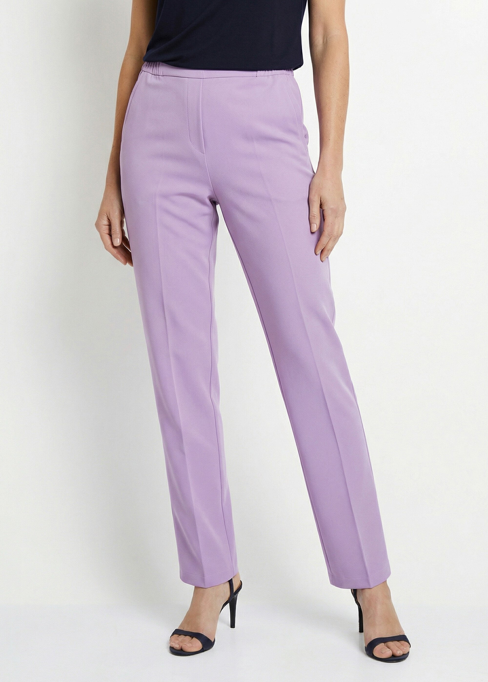 Pantalon droit taille semi-élastiquée Femme Violet NOCETA FA1