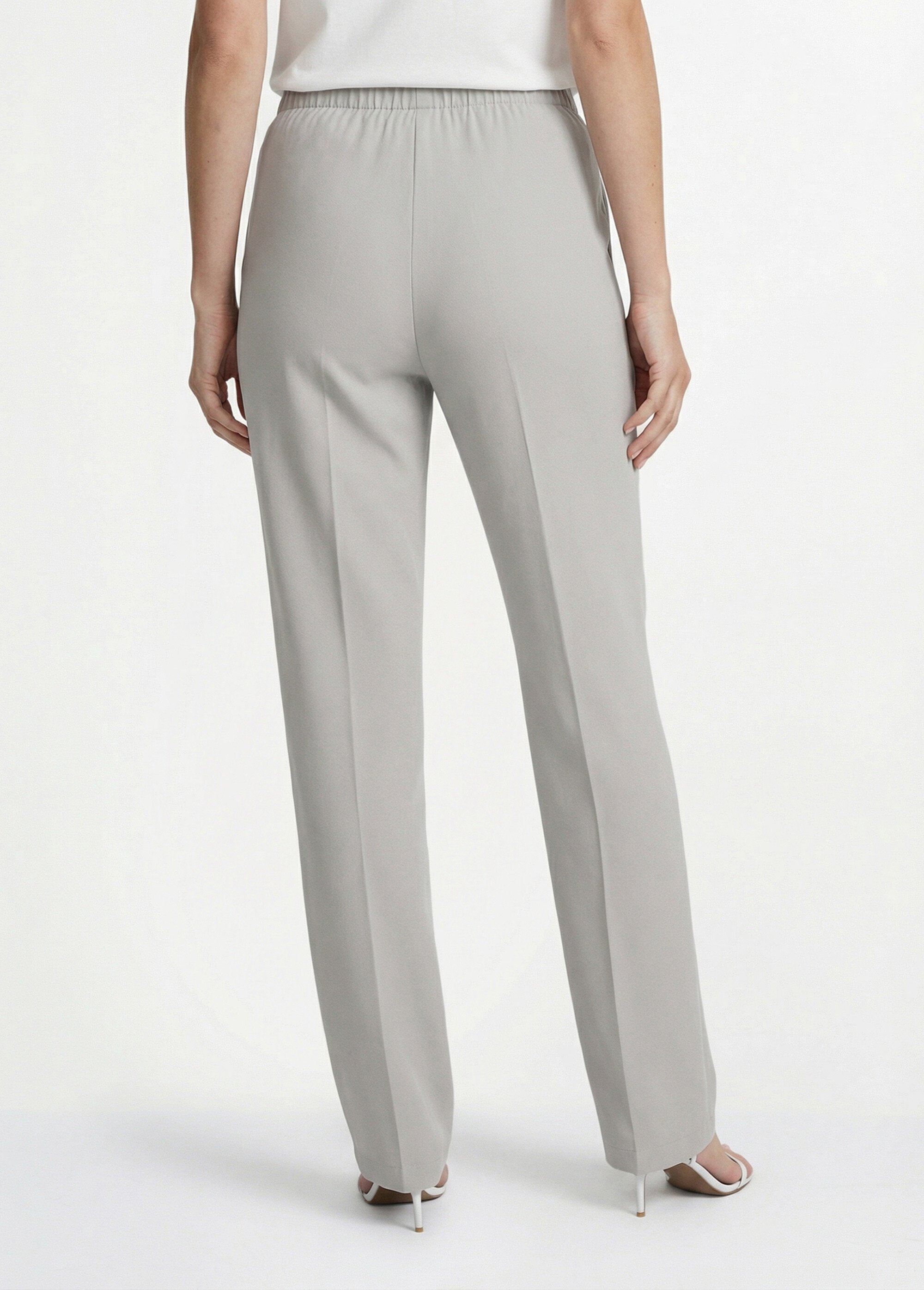 Pantalon droit taille semi-élastiquée