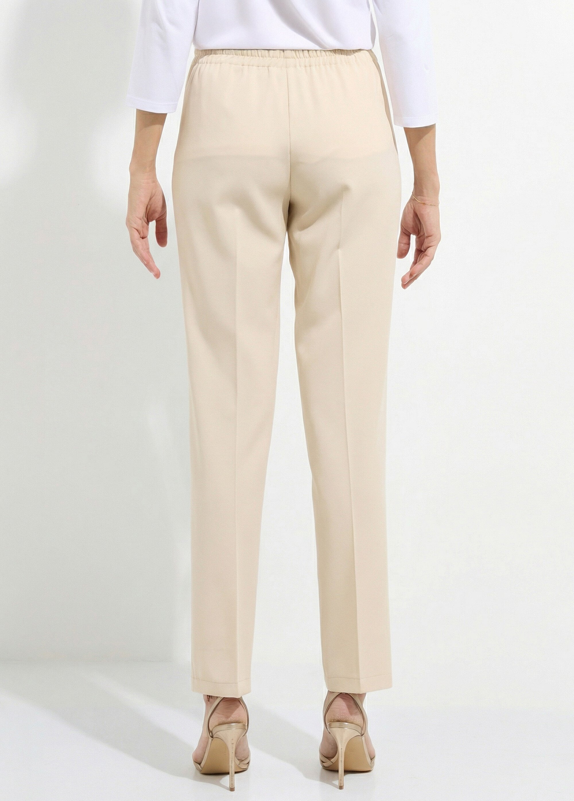 Pantalon droit taille semi-élastiquée Femme Beige NOCETA DO1