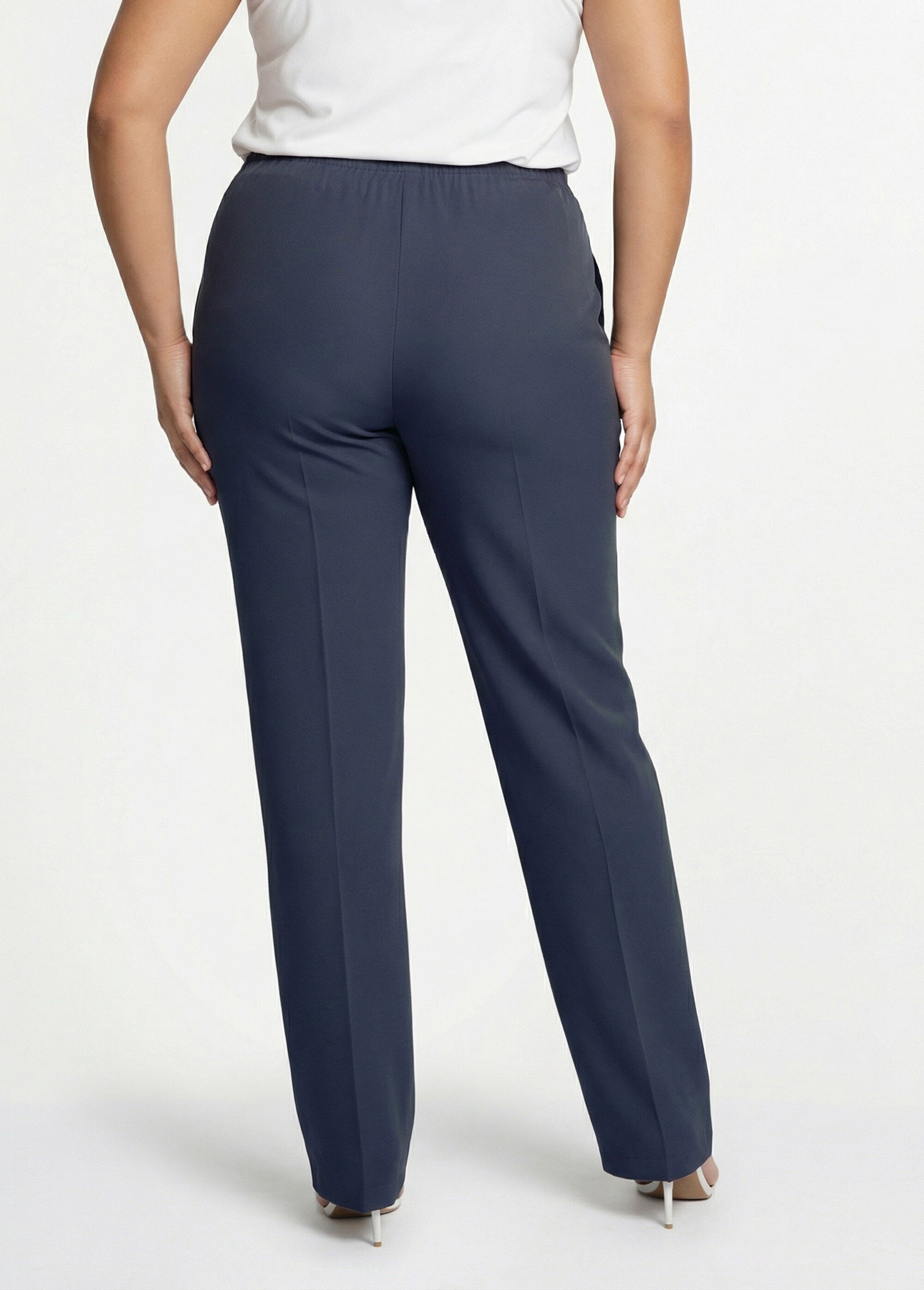 Pantalon droit taille semi-élastiquée