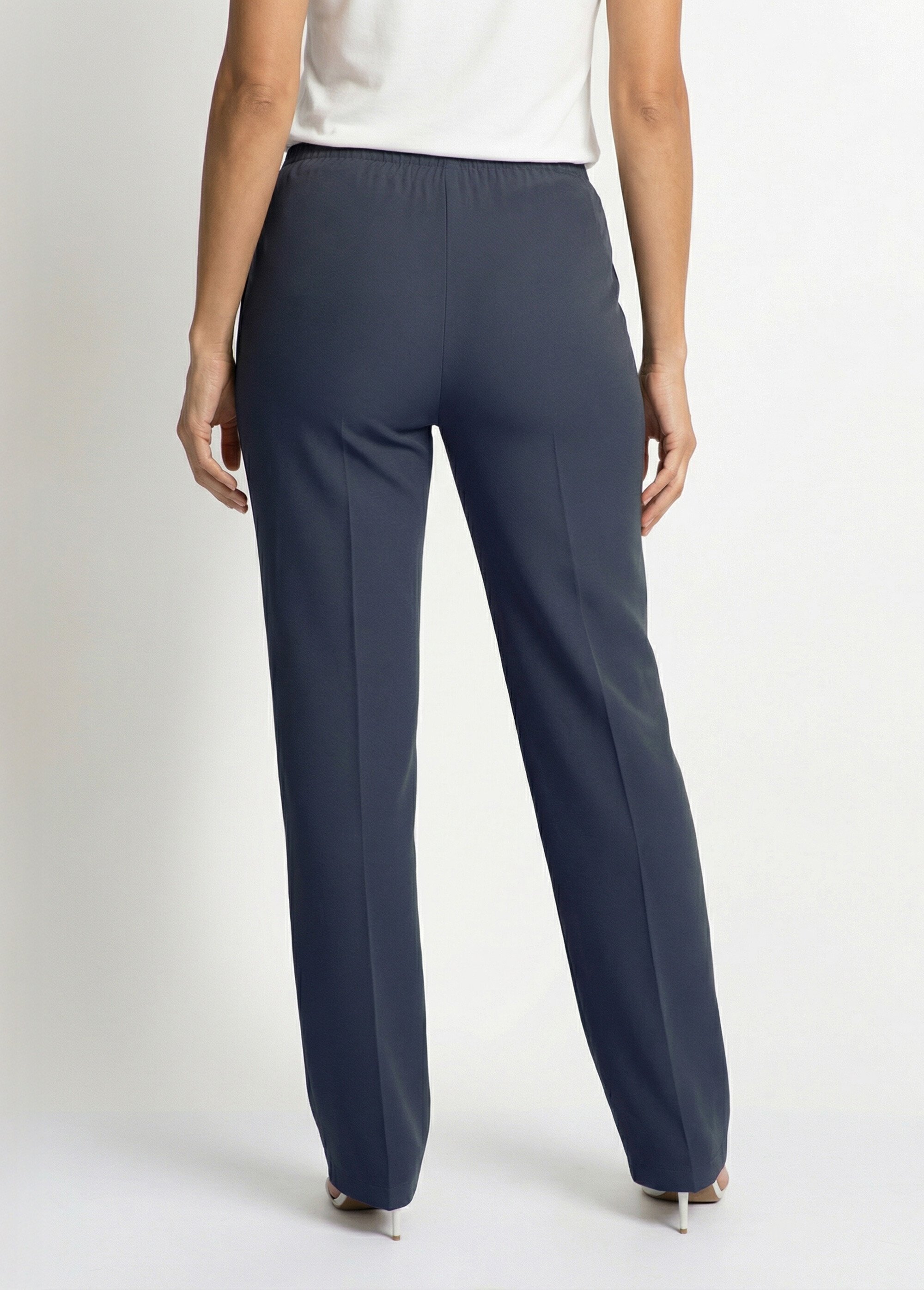 Pantalon droit taille semi-élastiquée