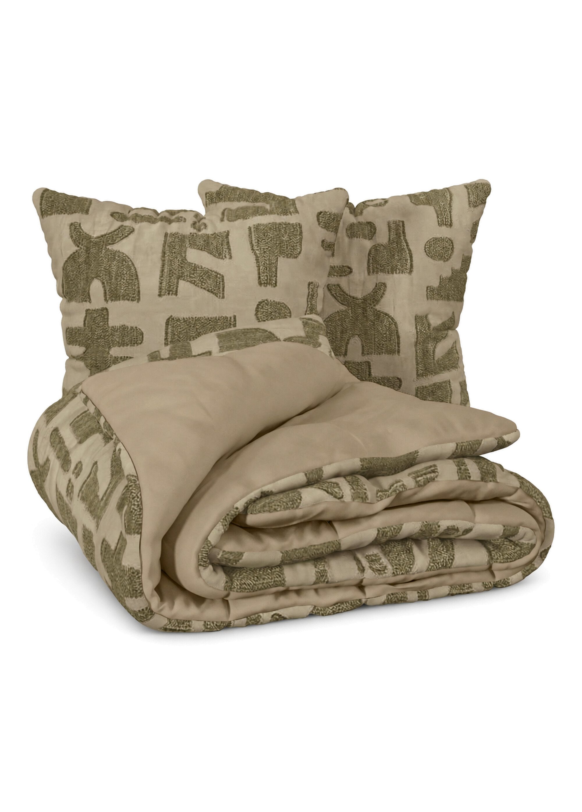 Parure de lit 3 pièces 240x220cm NYER Vert JJA-223294 FA1