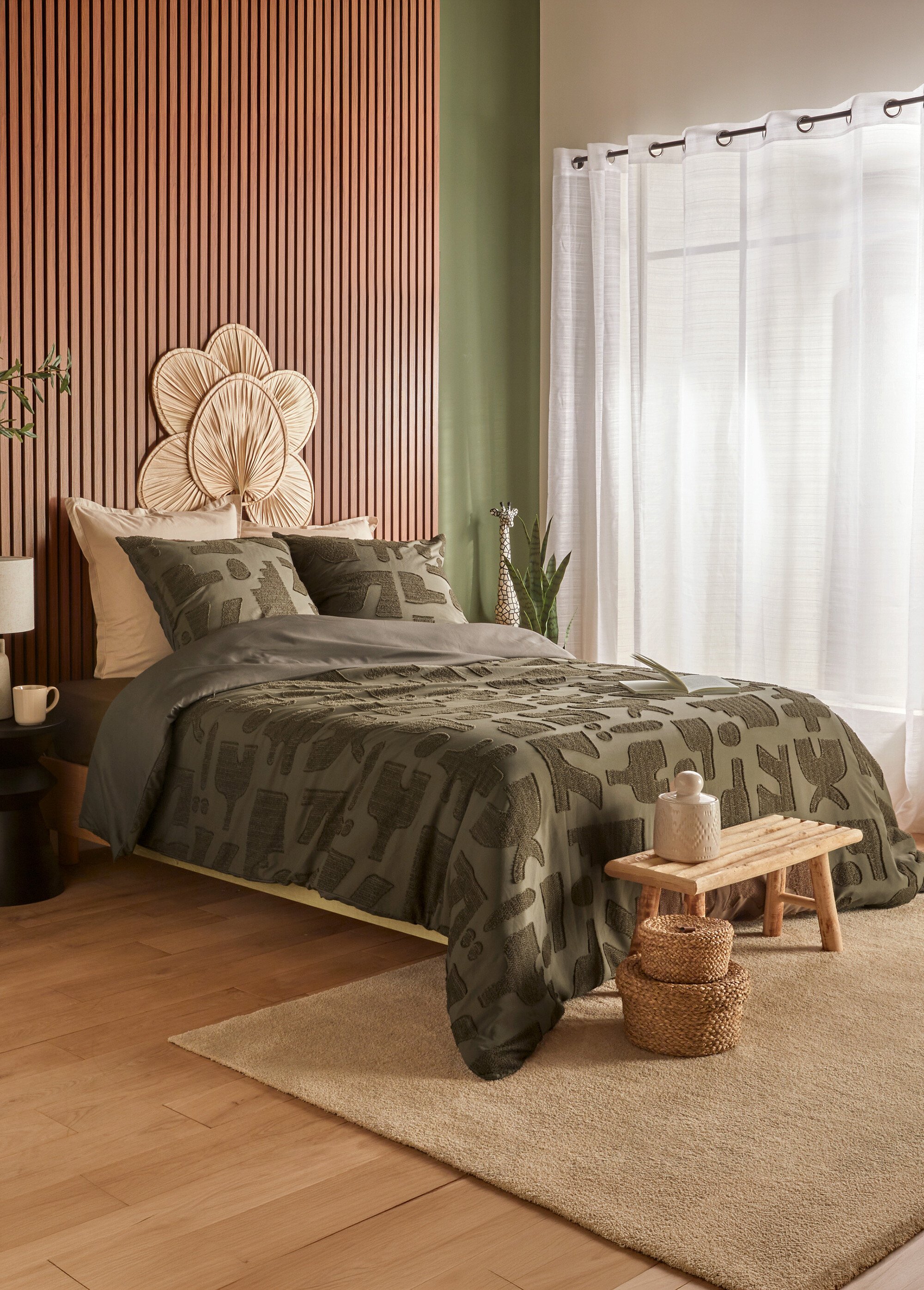 Parure de lit 3 pièces 240x220cm NYER Vert JJA-223294 SI1