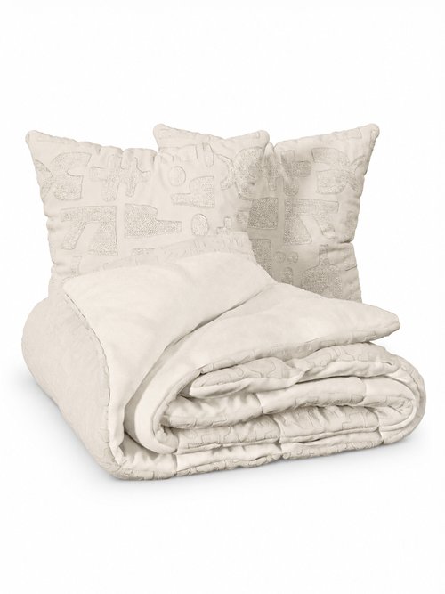 Parure de lit 3 pièces 240x220cm NYER Beige JJA-223294 FA1