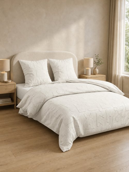 Parure de lit 3 pièces 240x220cm NYER Beige JJA-223294 SI1