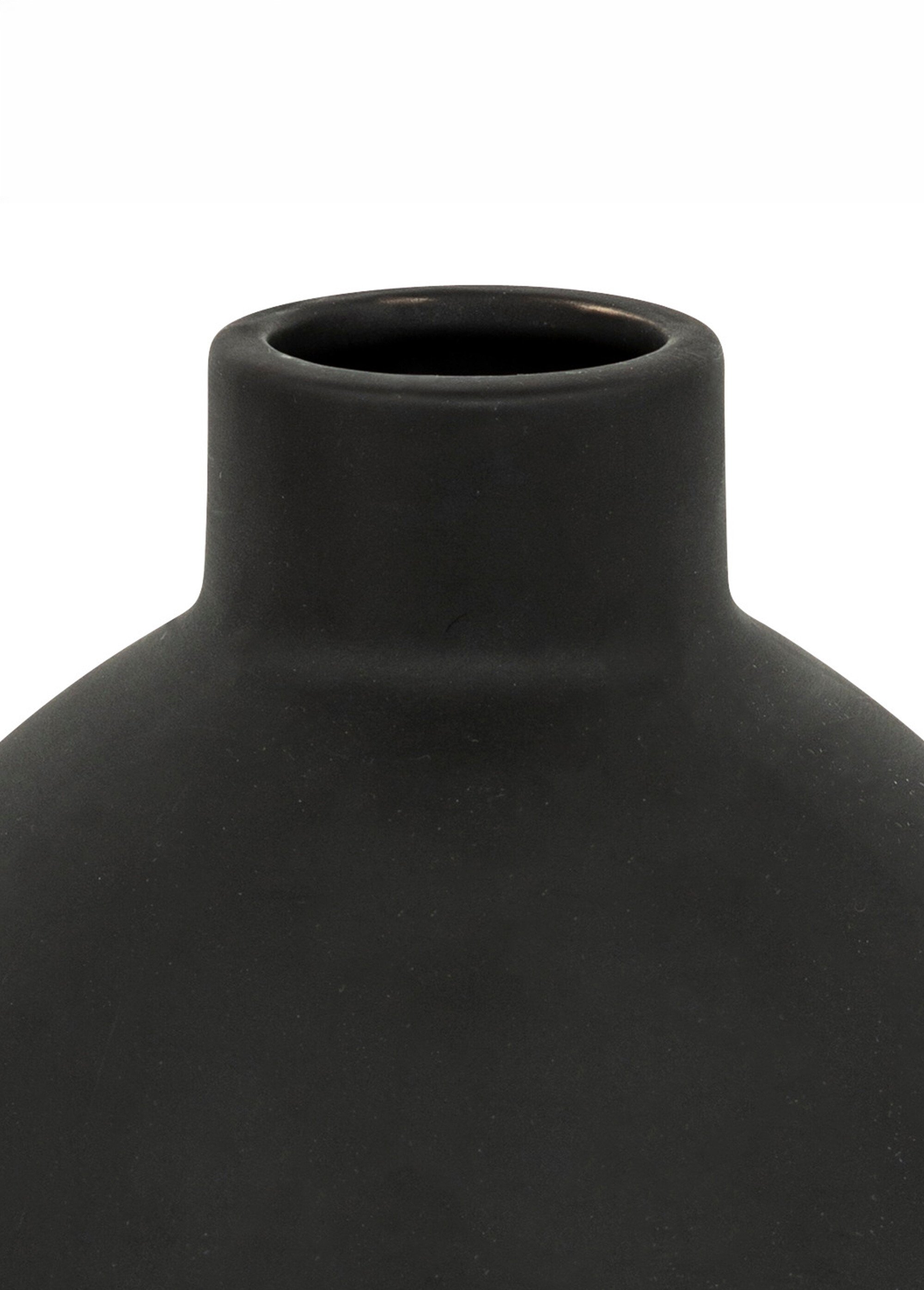 Petit vase rond en céramique 18cm RILY Noir JJA-204294A DE1