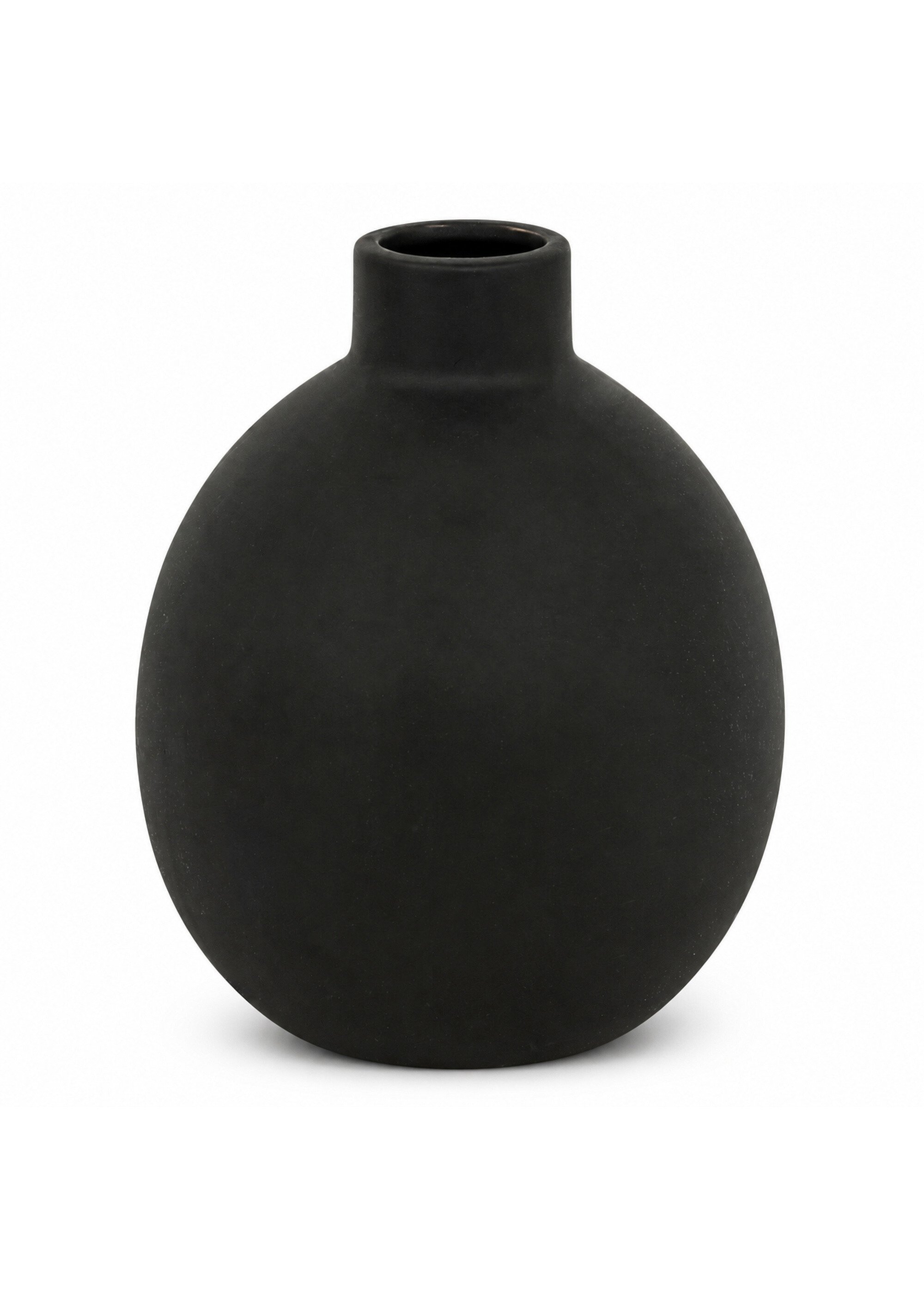 Petit vase rond en céramique 18cm RILY Noir JJA-204294A FA1