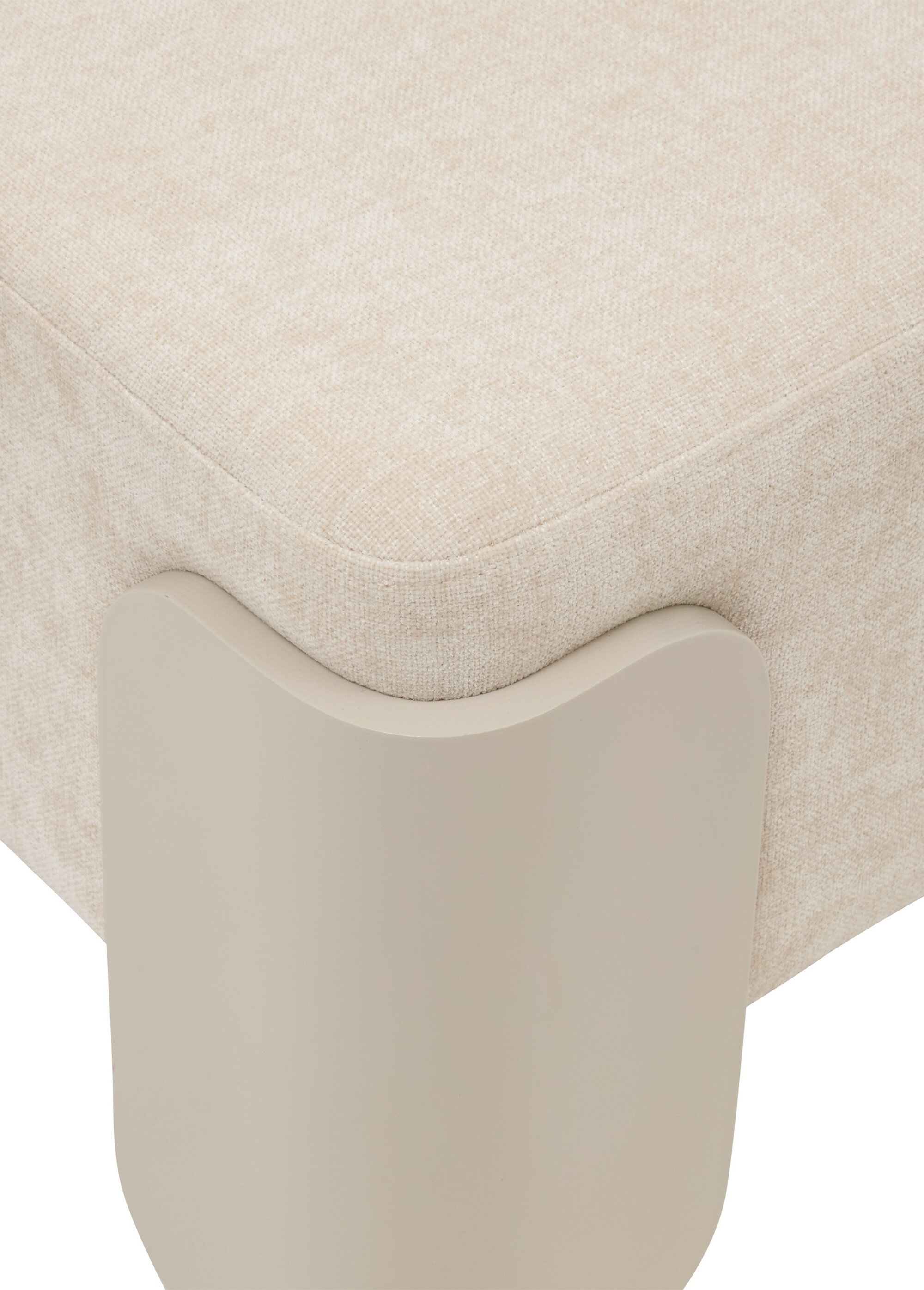 Pouf design en chenille avec pieds MIZAR BEIGE JJA-214276B DE1