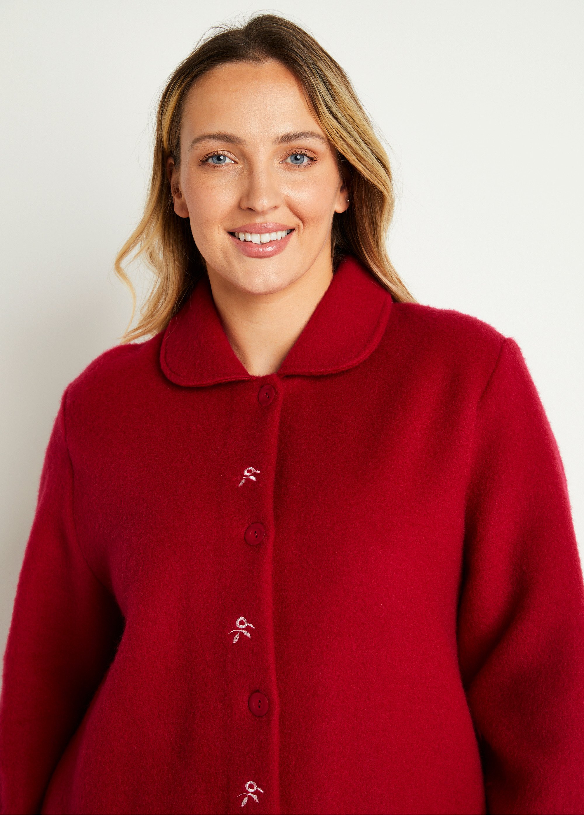 Peignoir robe de chambre brodé en Courtelle