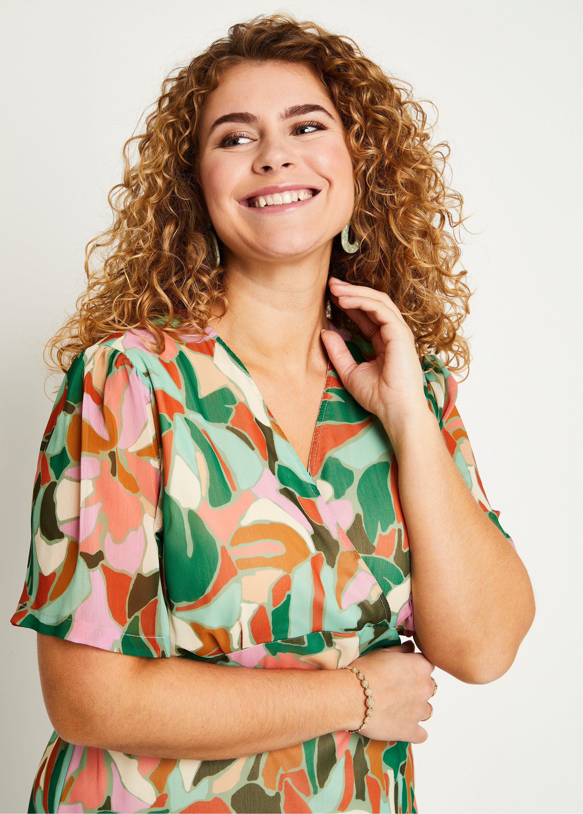 Robe droite courte voile imprimé cérémonie