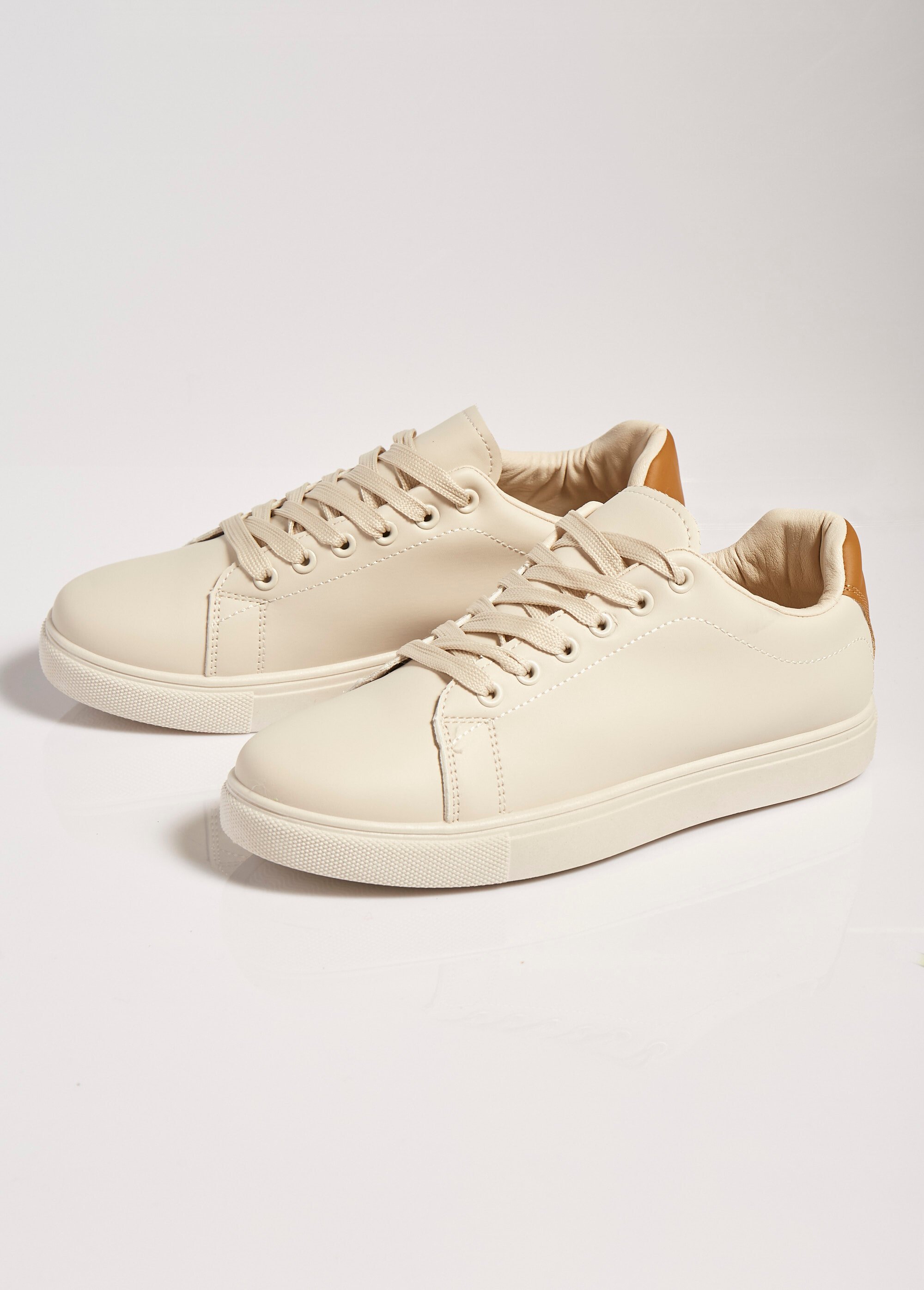 Sneakers monochromes, style essentiel Homme Beige ELOB351B1 DE1