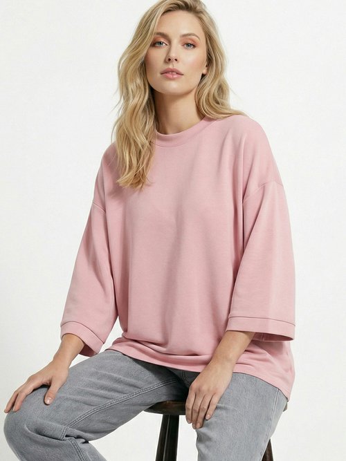 Sweat shirt large col rond, manches 3/4 ROSE CLAIR MQ-M9071 MV1