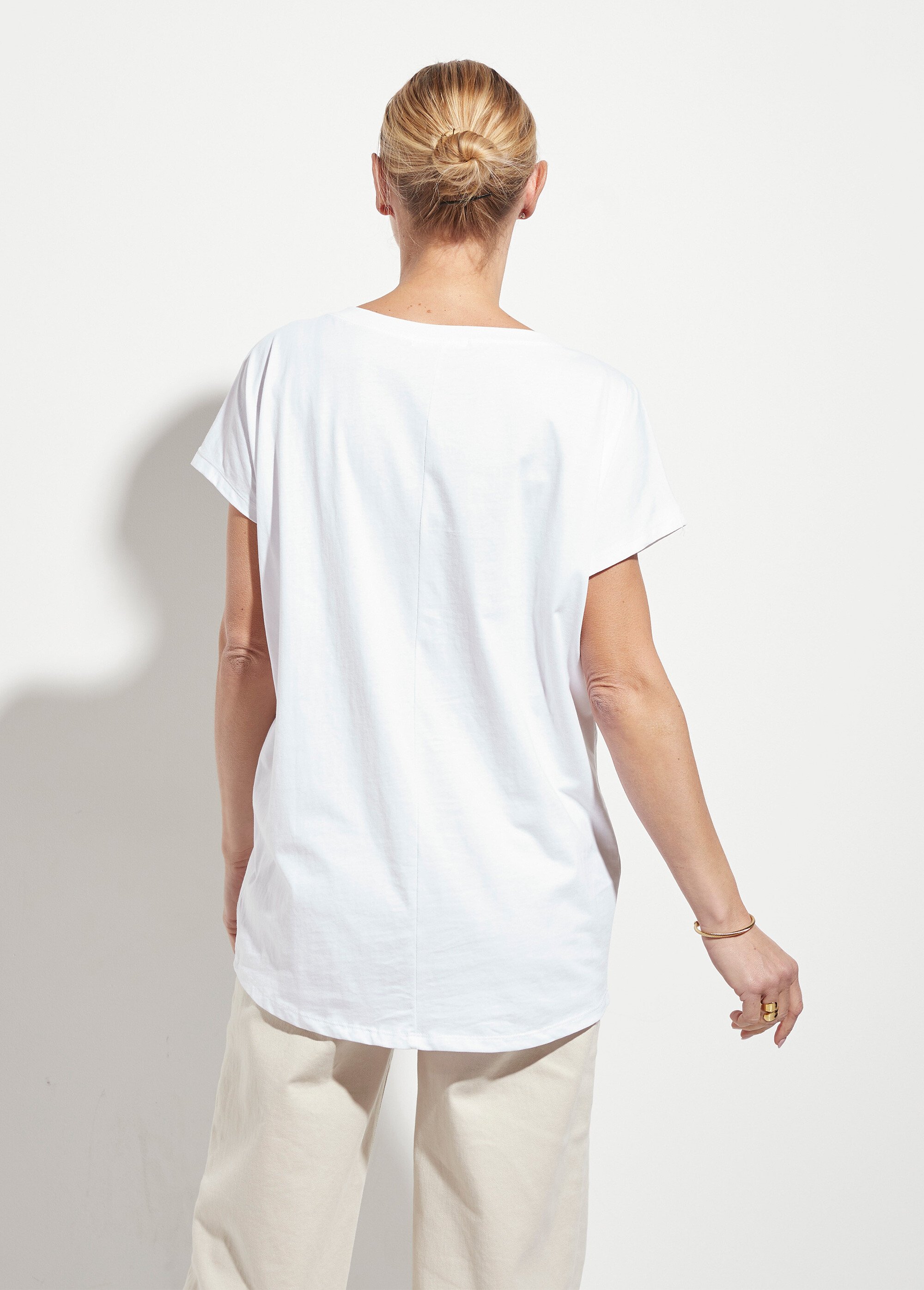 T-shirt col rond motif pailleté Amour
