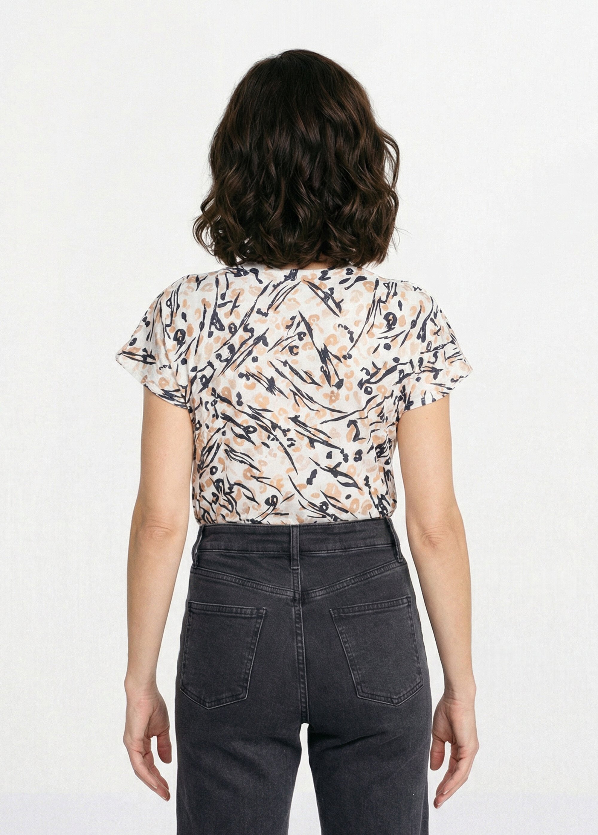 T-shirt maille gaufrée manches kimono