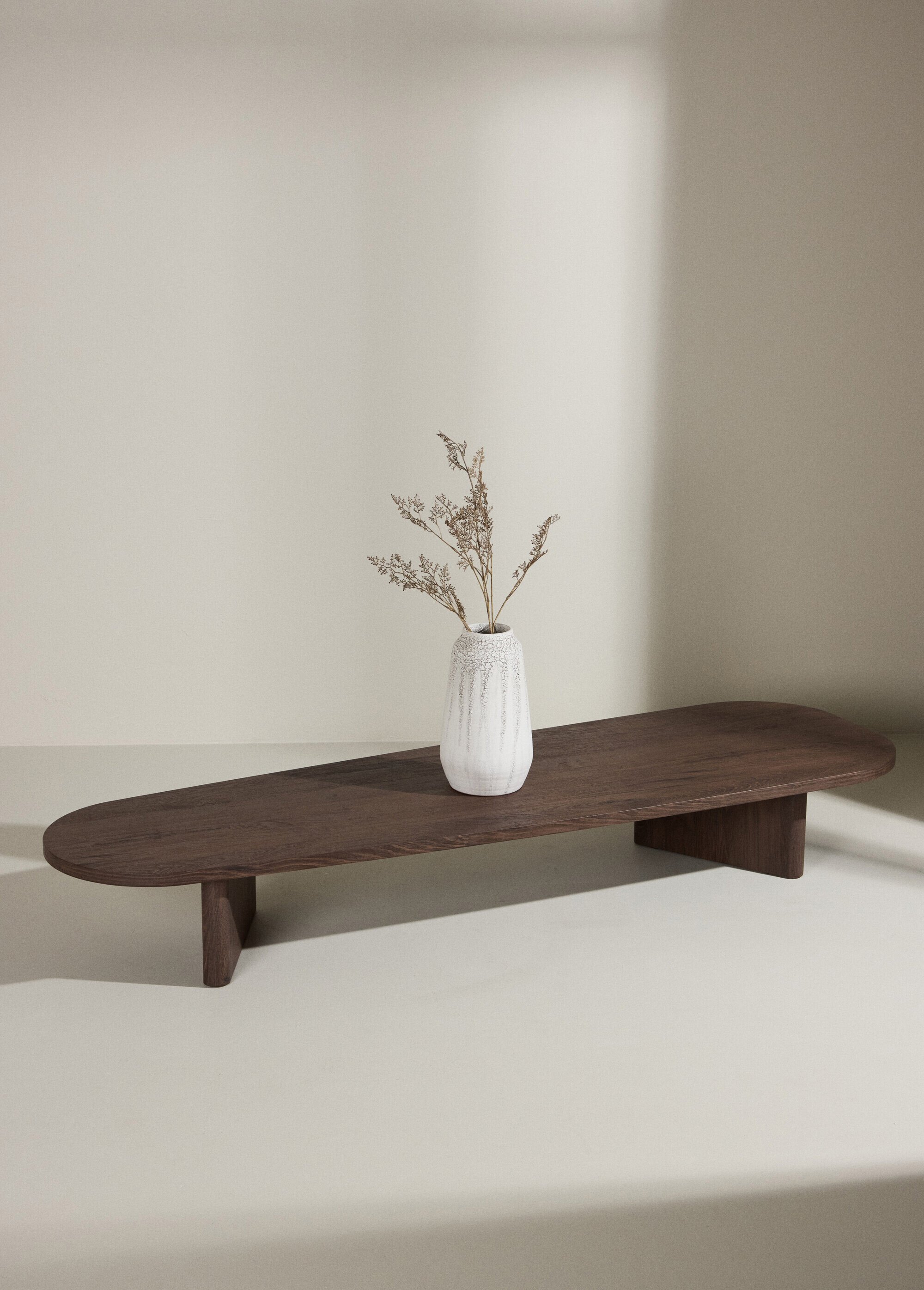 Table basse bois foncé, forme organique MARRON VEN-62044-125 SI1