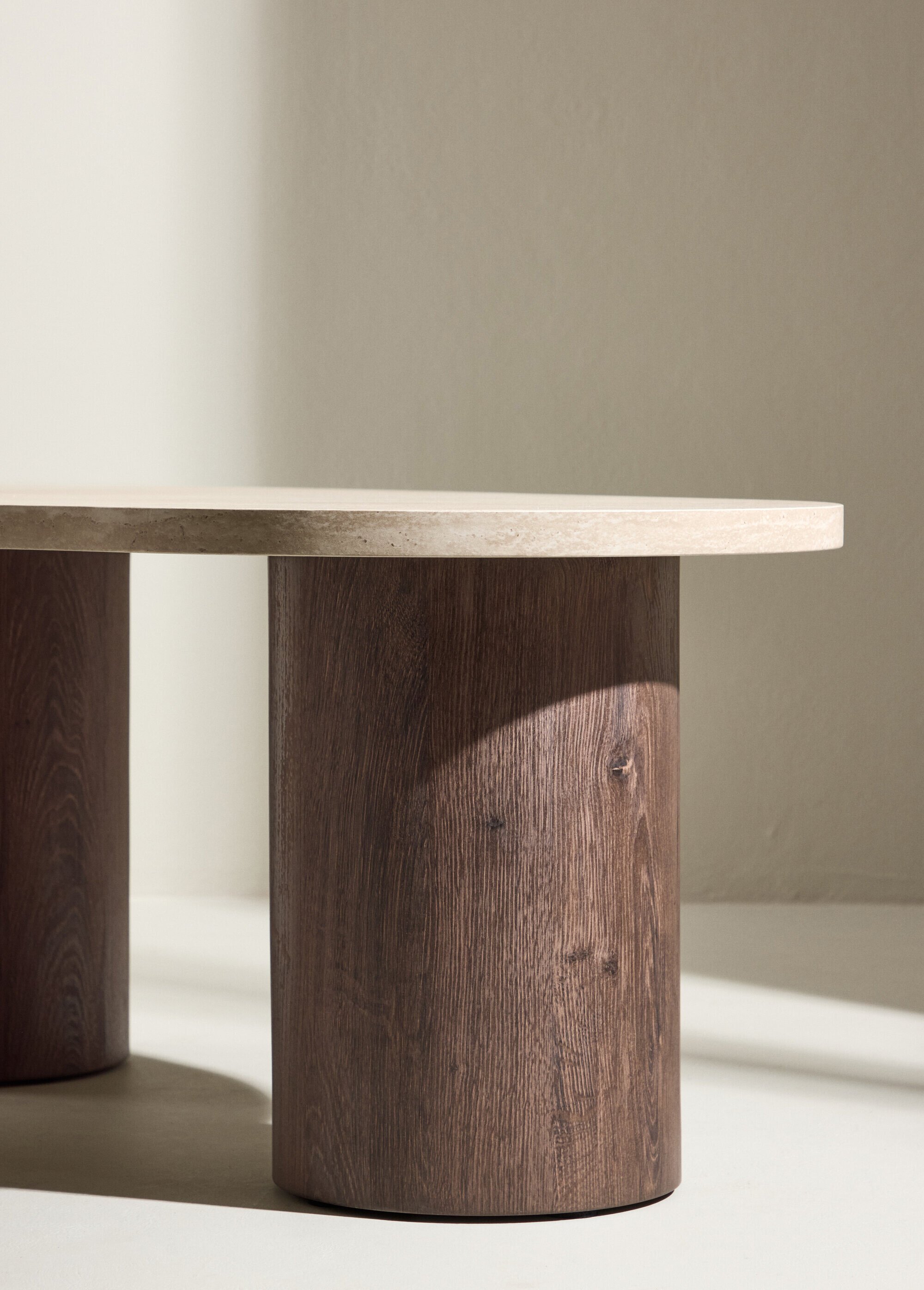 Table basse en bois, forme virgule BEIGE MOKA VEN-62062-199 DE4
