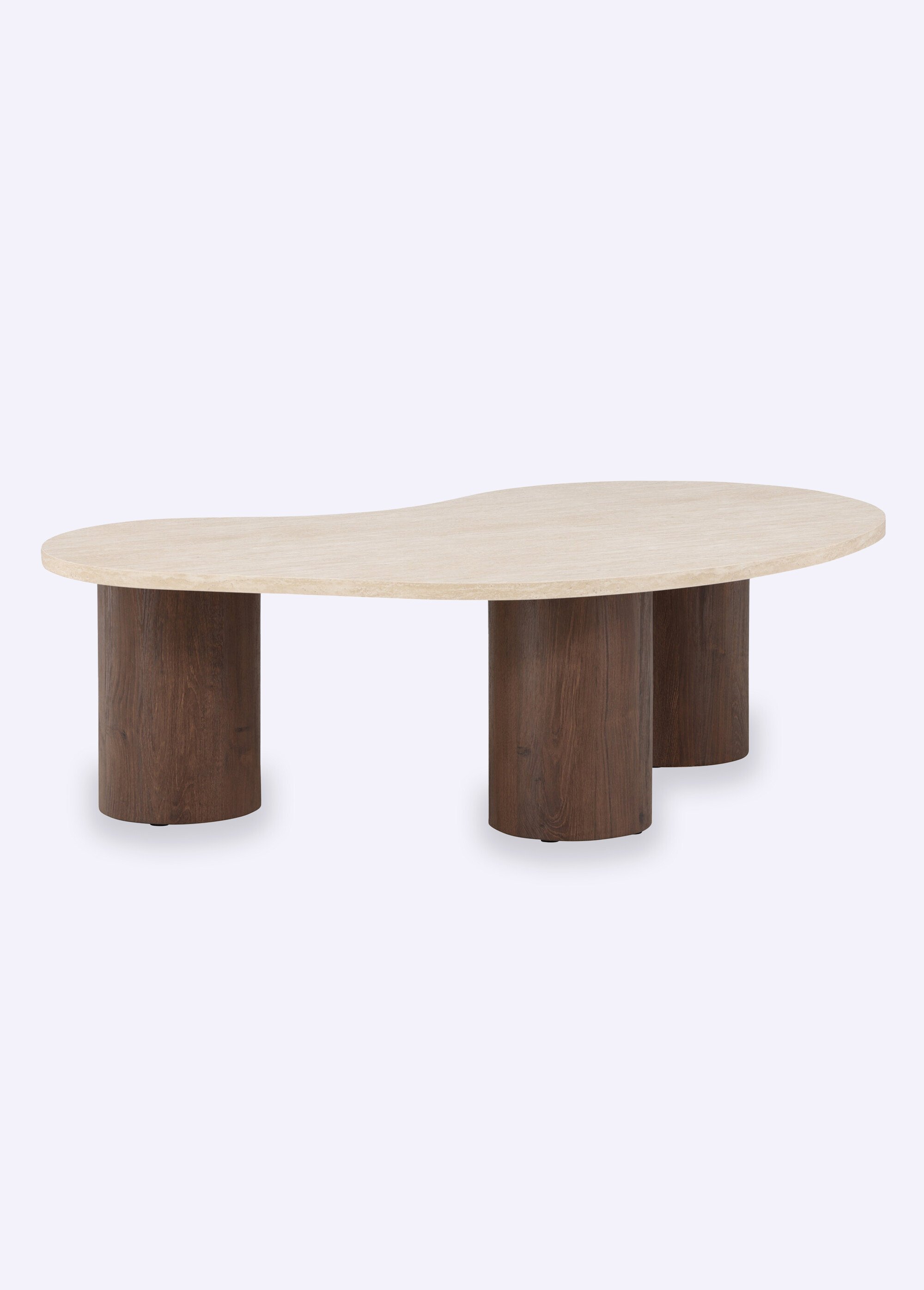 Table basse en bois, forme virgule BEIGE MOKA VEN-62062-199 FA1