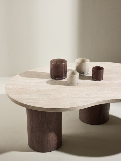 Table basse en bois, forme virgule BEIGE MOKA VEN-62062-199 SI2