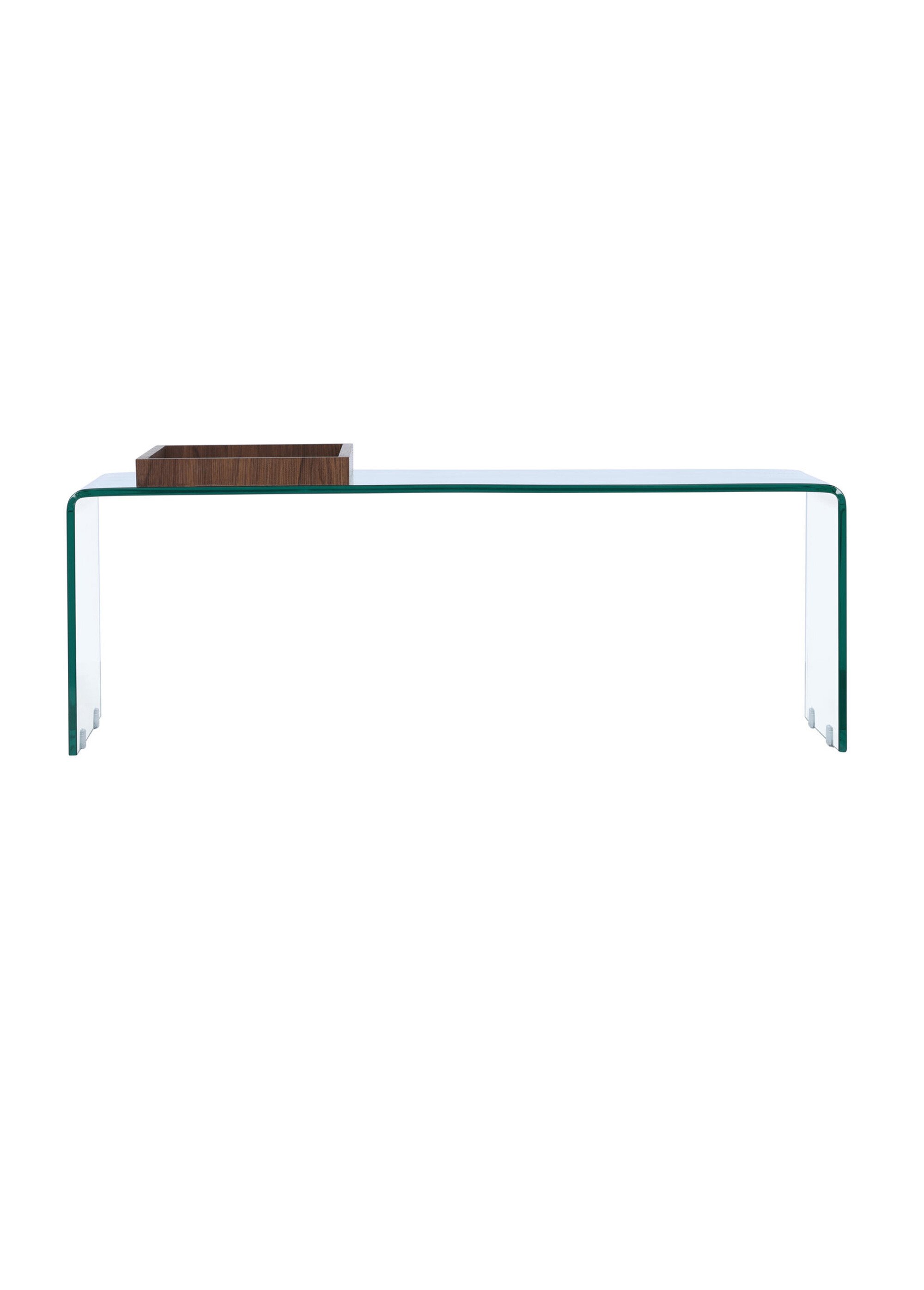 Table basse épurée en verre épais TRANSPARENT NOYER VEN-20061-111 DE4