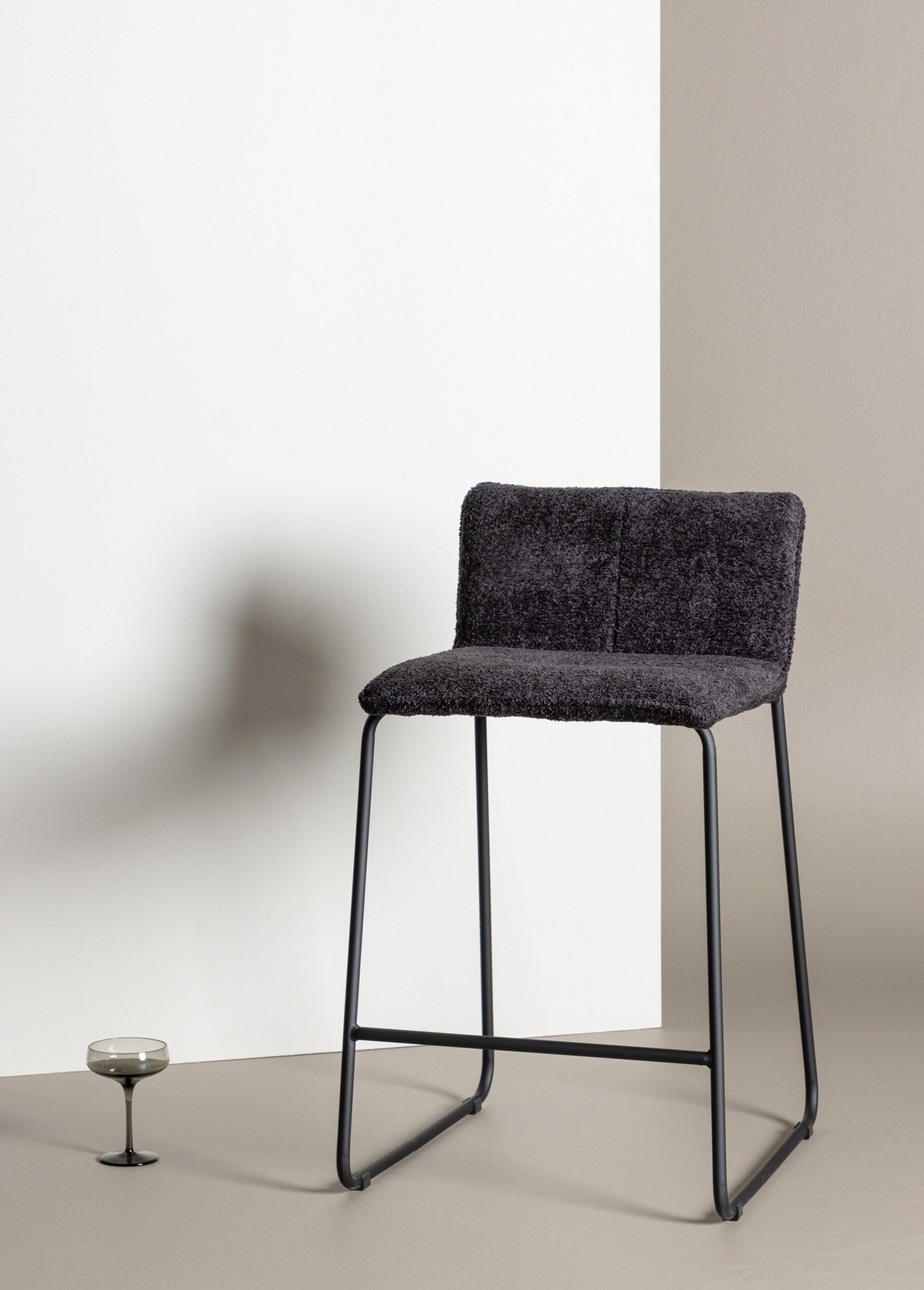 Tabourets hauts acier, assise tissu NOIR VEN-61123-100 SI1