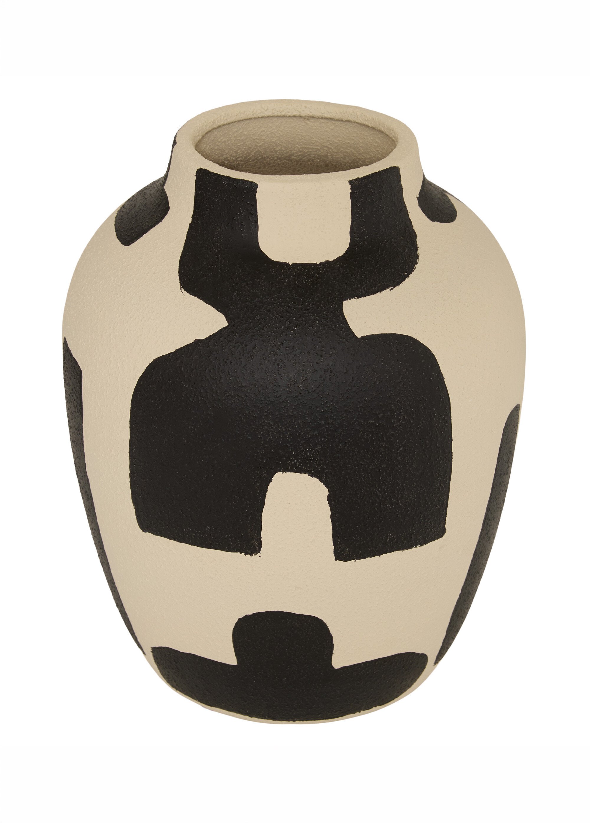 Vase en céramique thème ethnique NYER Noir JJA-218900 DE1