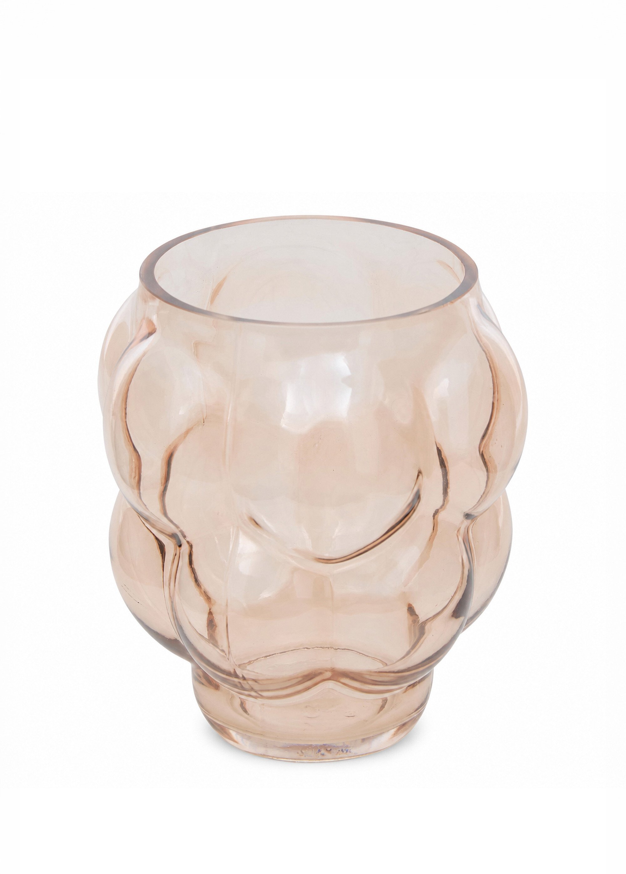 Vase tendance verre soufflé 18cm EDIA Beige JJA-210202 FA1