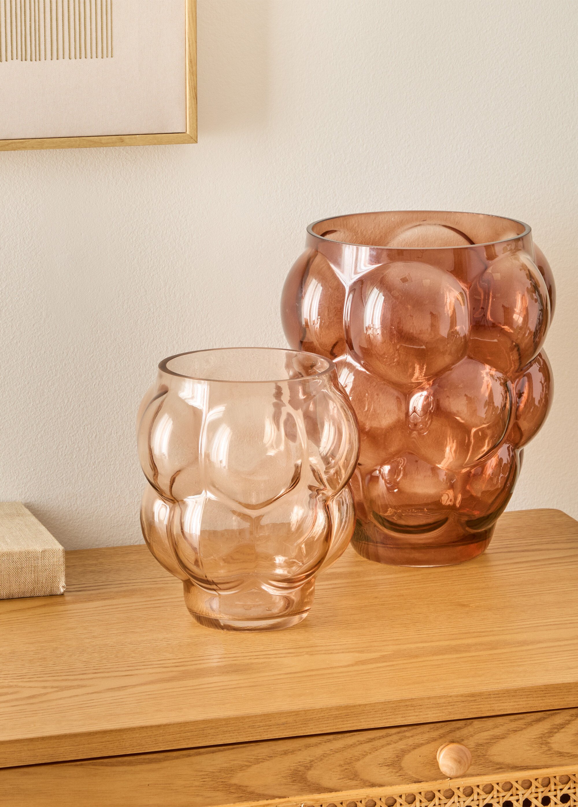 Vase tendance verre soufflé 18cm EDIA Beige JJA-210202 SI1