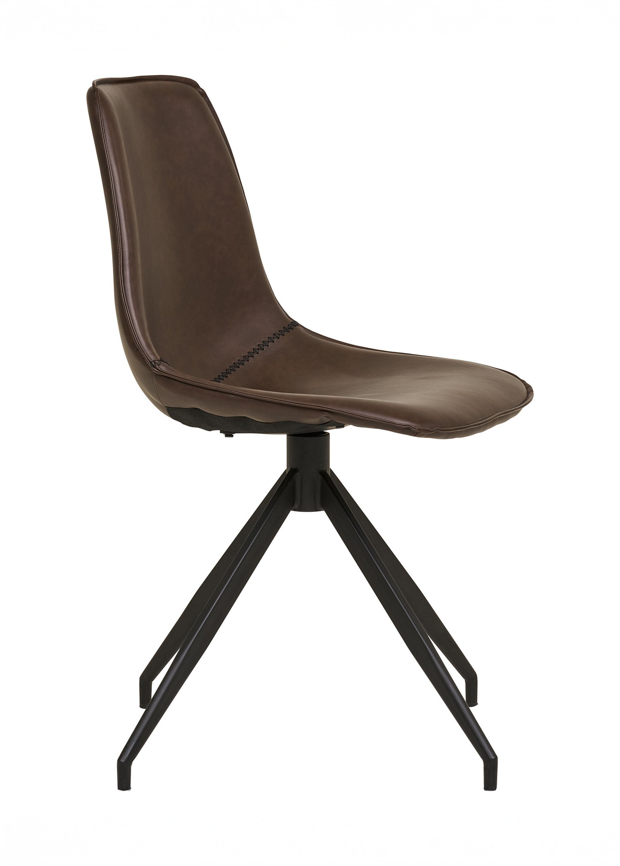 Chaise de salle à manger en simili cuir MARRON HN-1001280 DR1