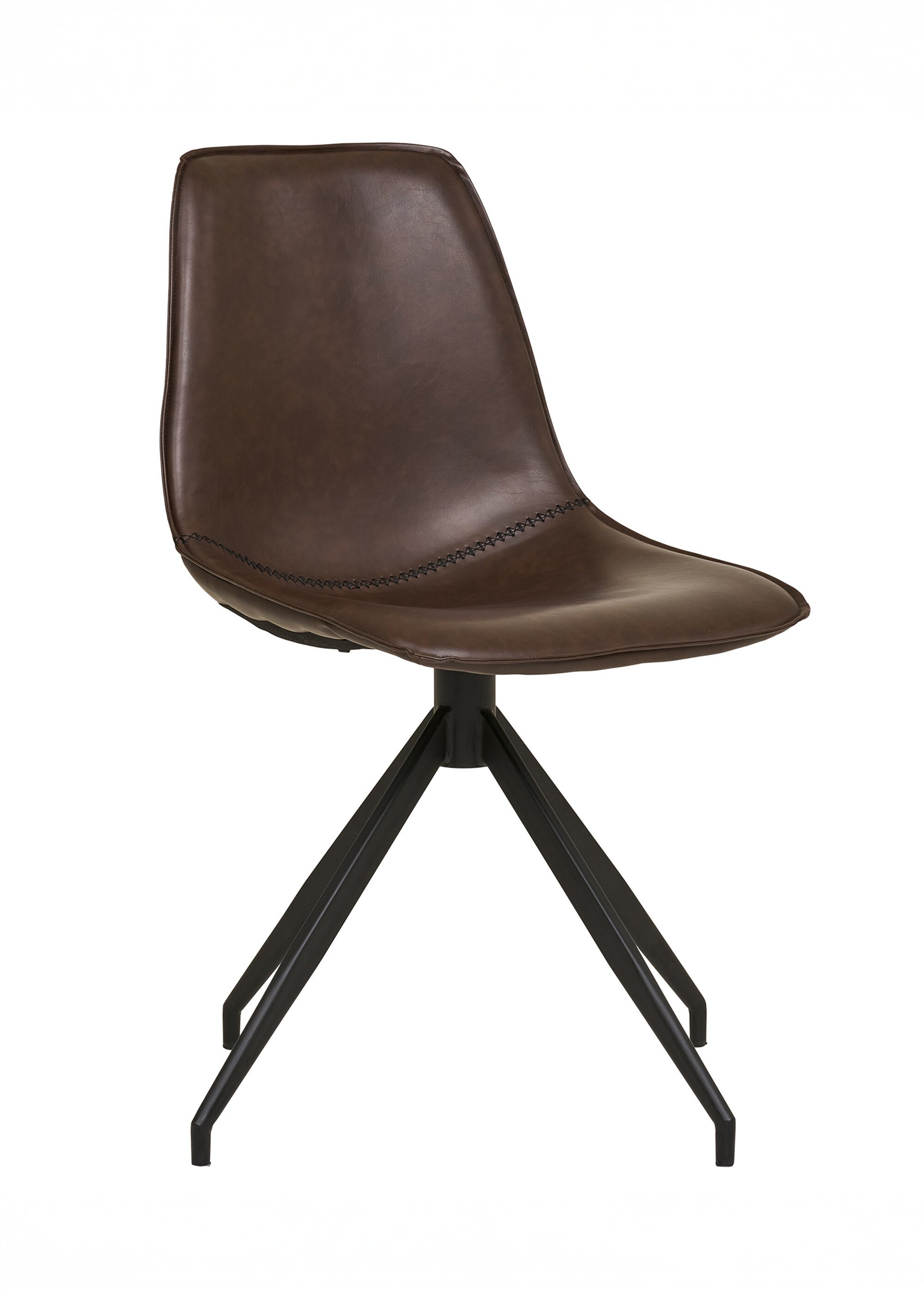 Chaise de salle à manger en simili cuir MARRON HN-1001280 FA1