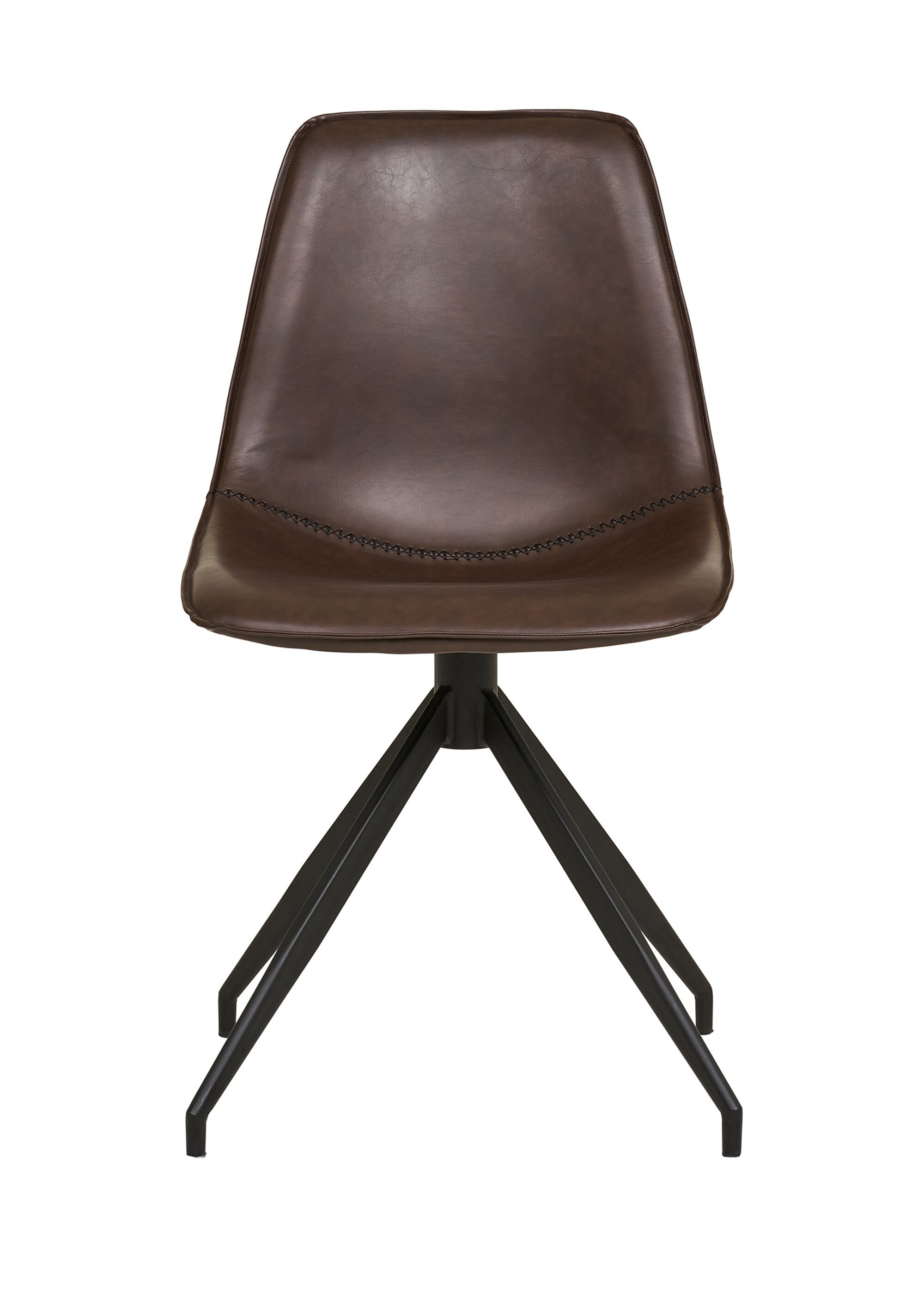 Chaise de salle à manger en simili cuir MARRON HN-1001280 FA2