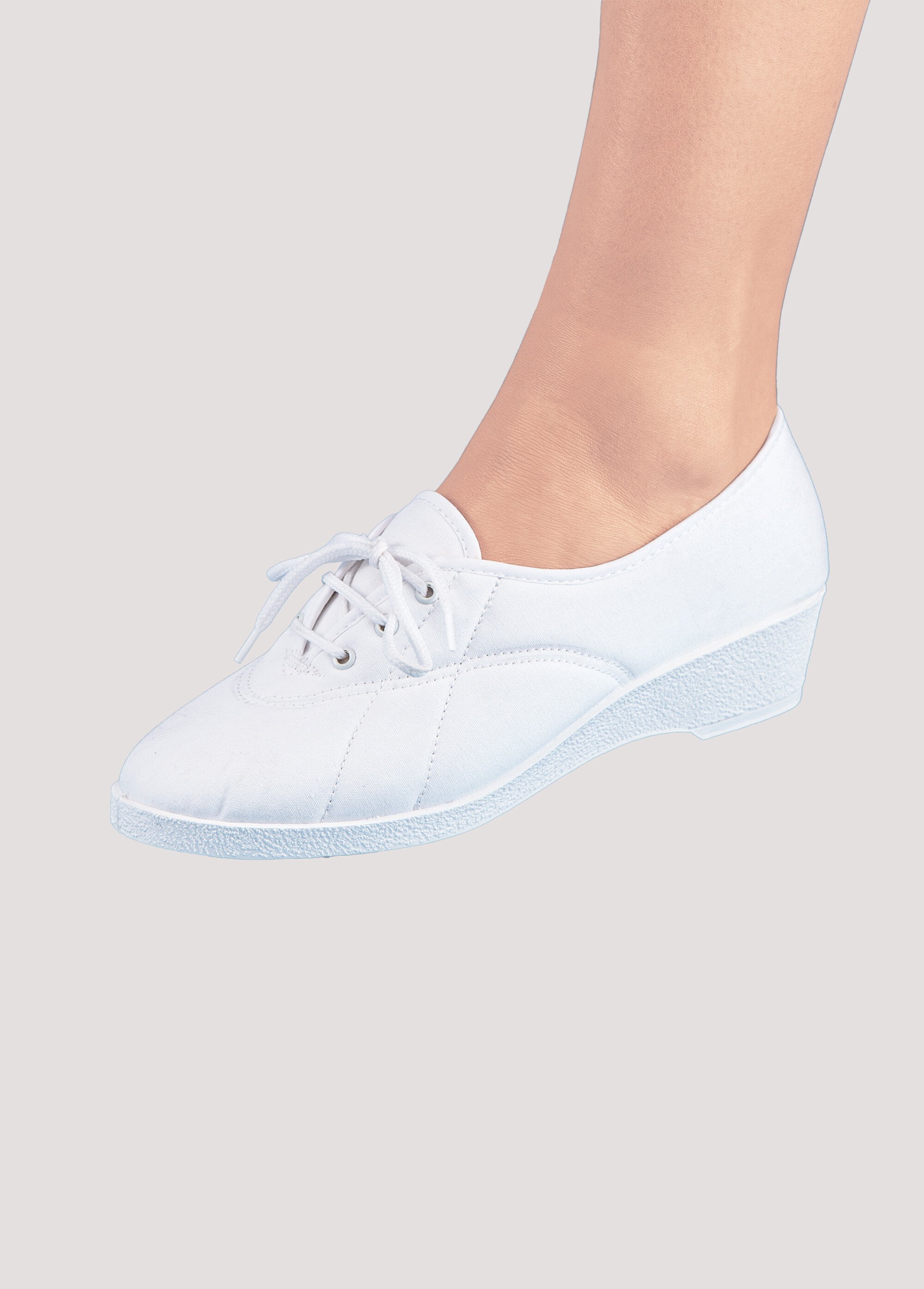 Derbies lacées toile compensées Femme Blanc ONAGRE SF1