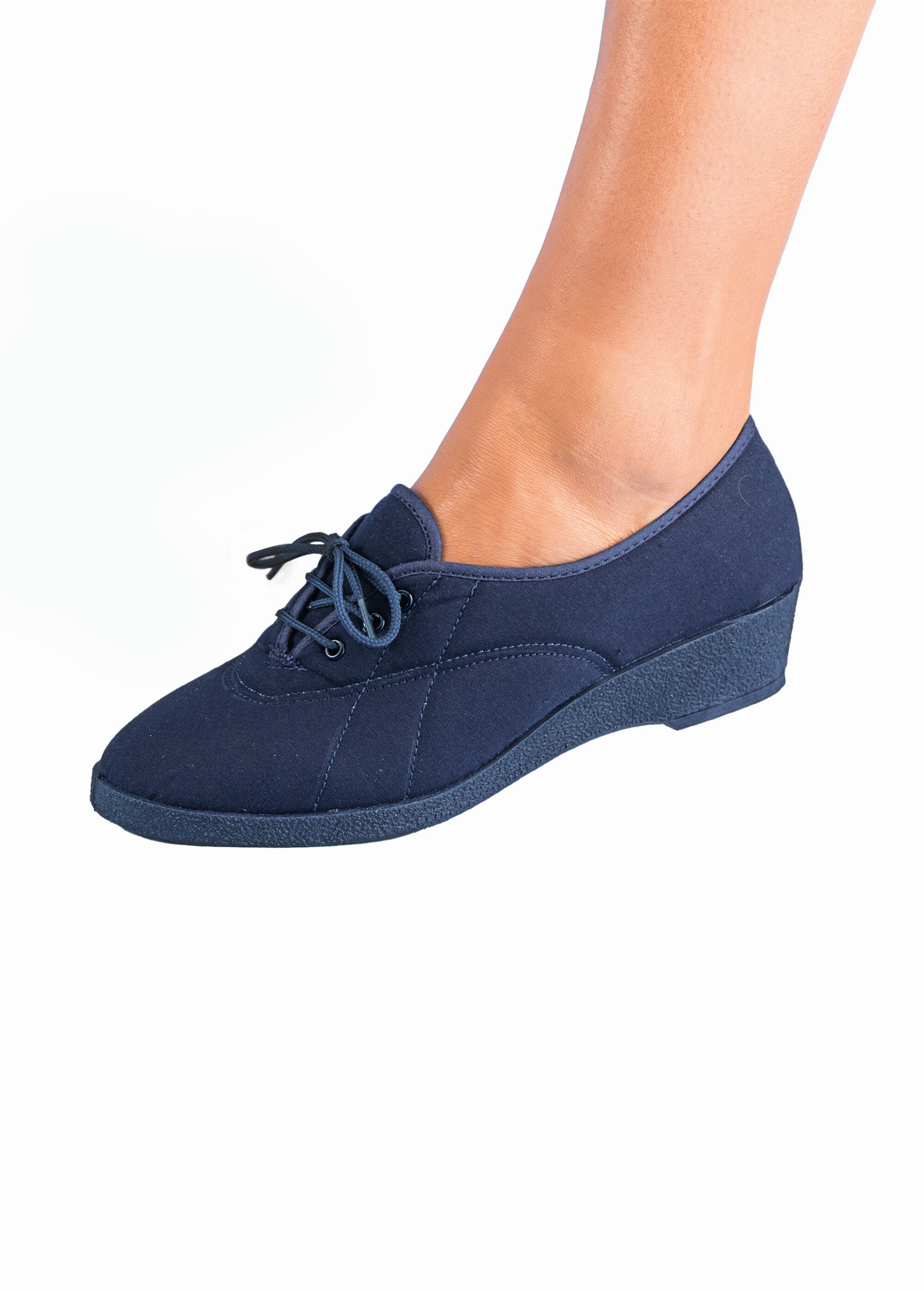 Derbies lacées toile compensées Femme Bleu ONAGRE SF1