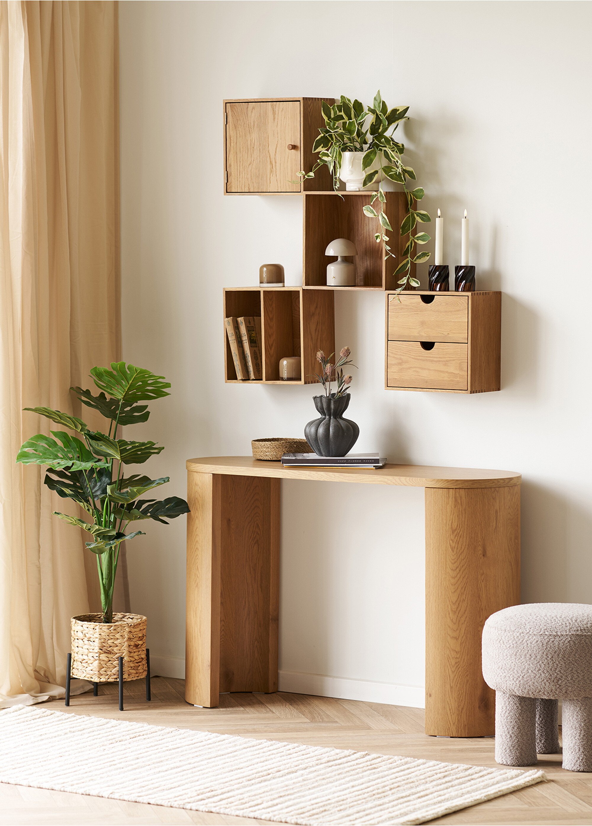 Etagère chêne clair 1 porte TOWNSVILLE BEIGE HN-4291142 SI2
