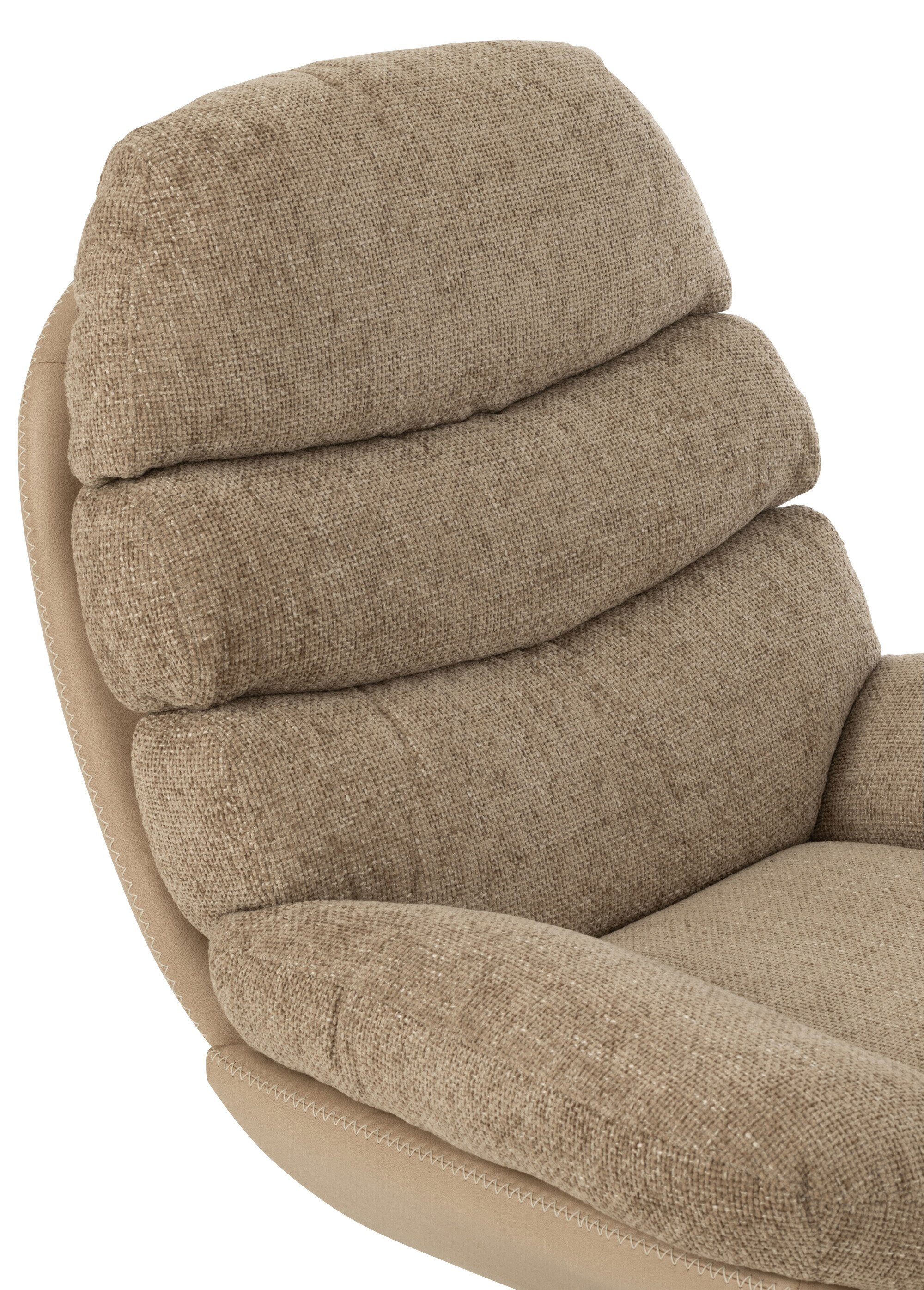 Fauteuil relax tissu + repose pieds 2BF BEIGE FONCE ET NOIR JP-50791 DE1