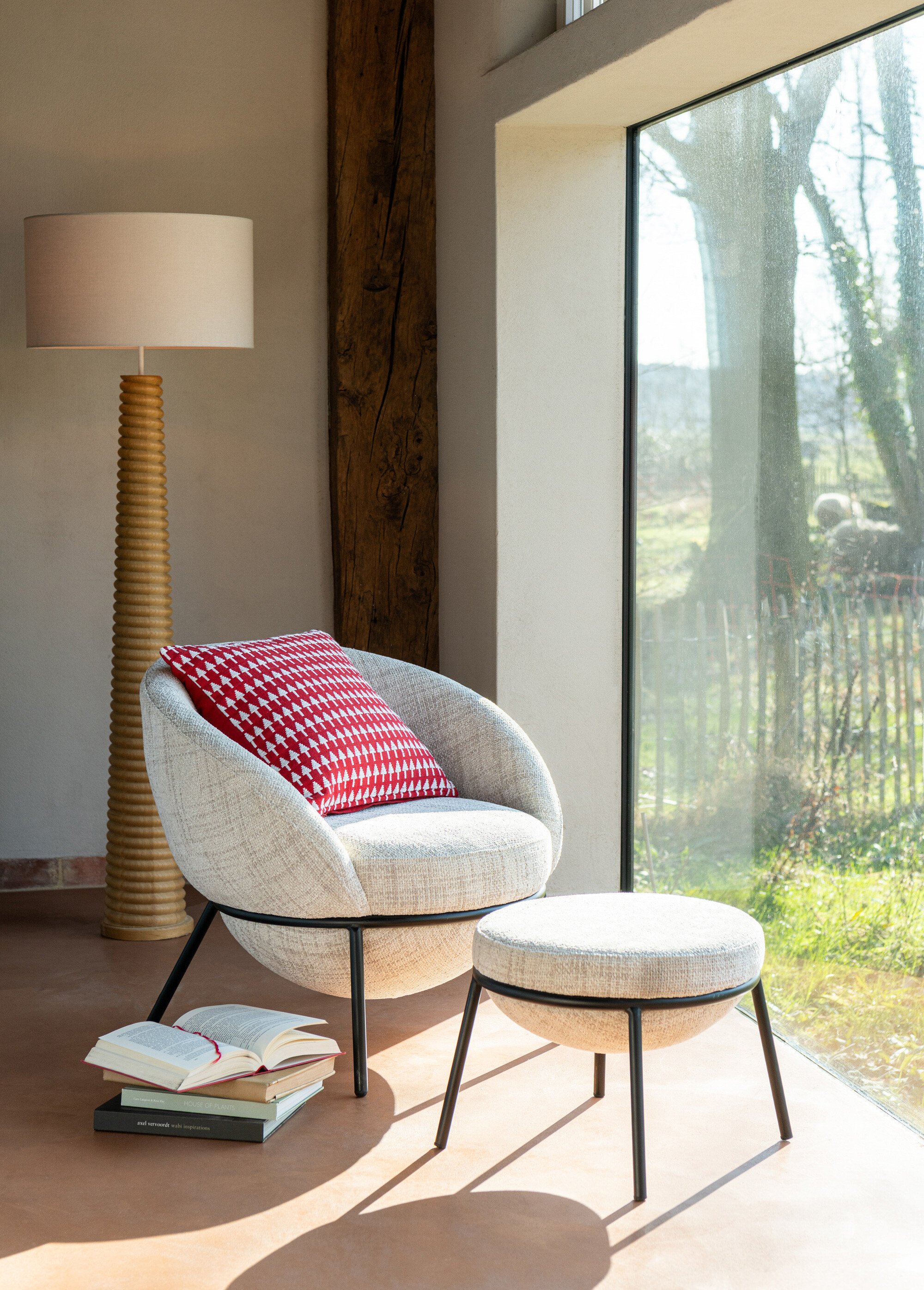 Fauteuil repos tissu + repose pieds 1B BEIGE JP-55772 SI1