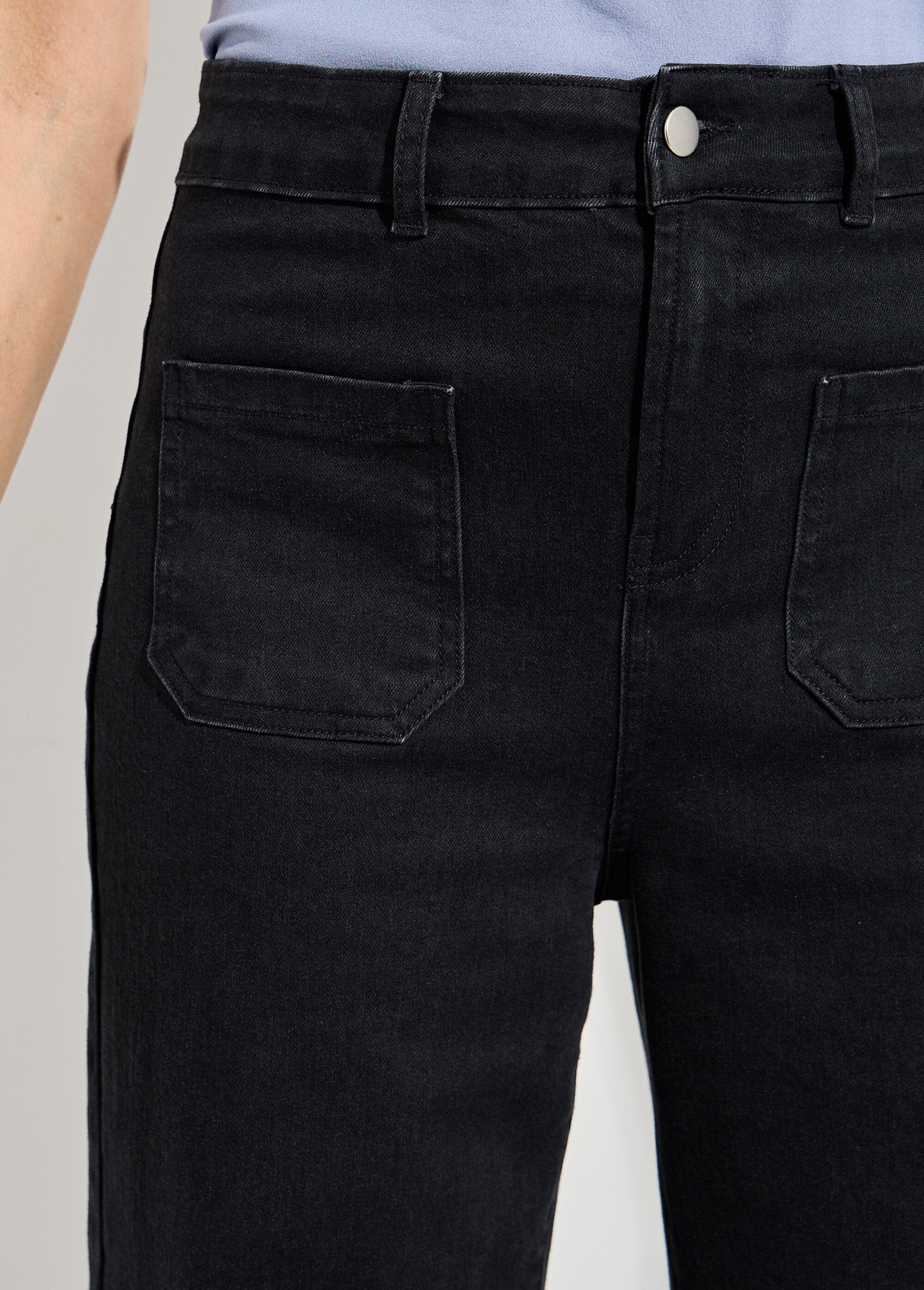 Jean large denim extra extensible 4 poches Femme Noir NISSA DE1