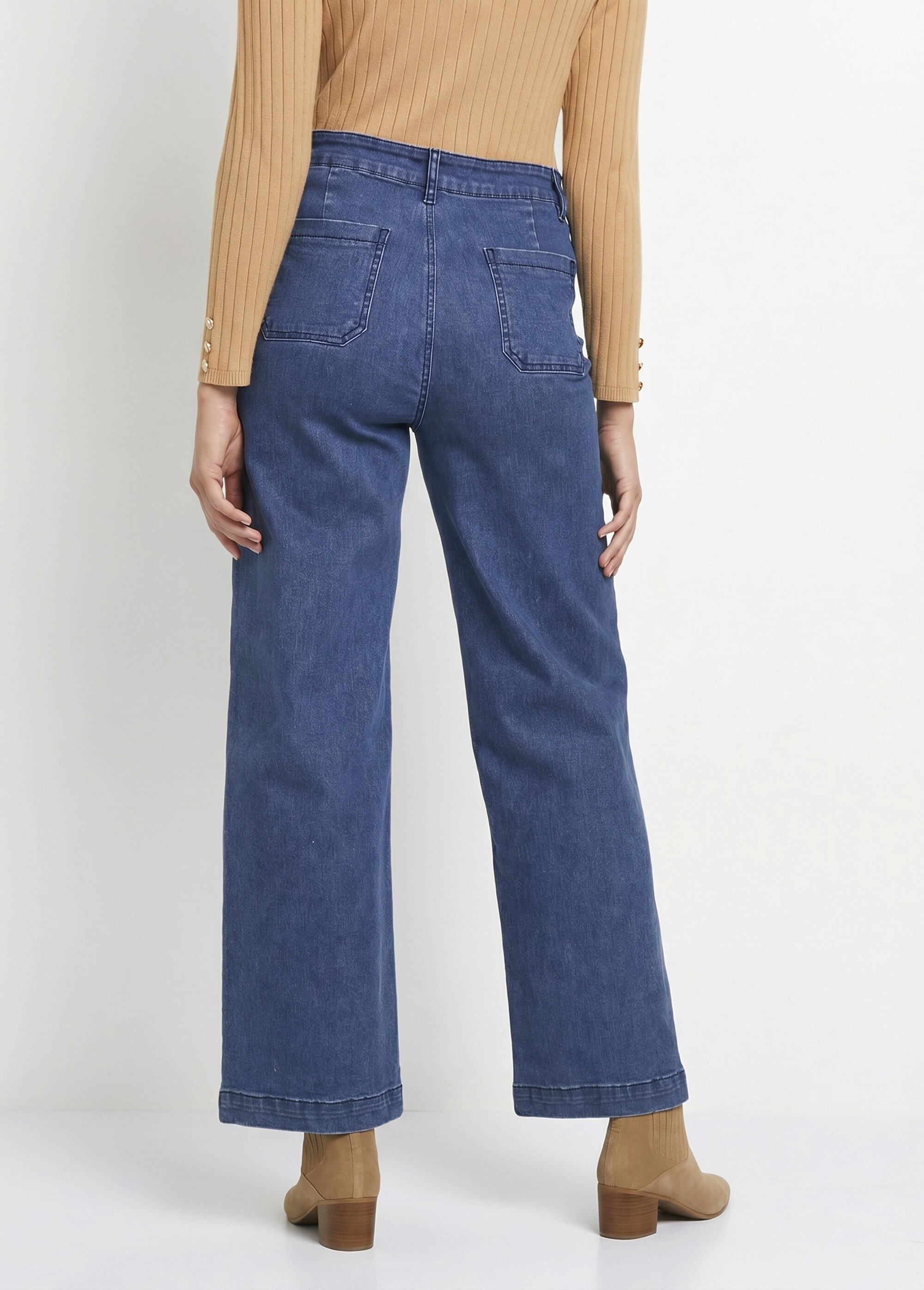 Jean large denim extra extensible 4 poches Femme BLEU STONE NISSA DO1