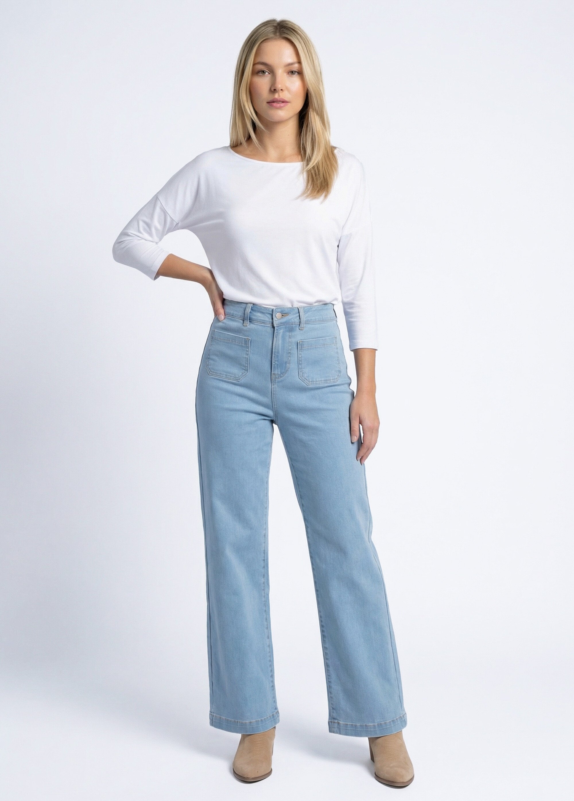 Jean large denim extra extensible 4 poches