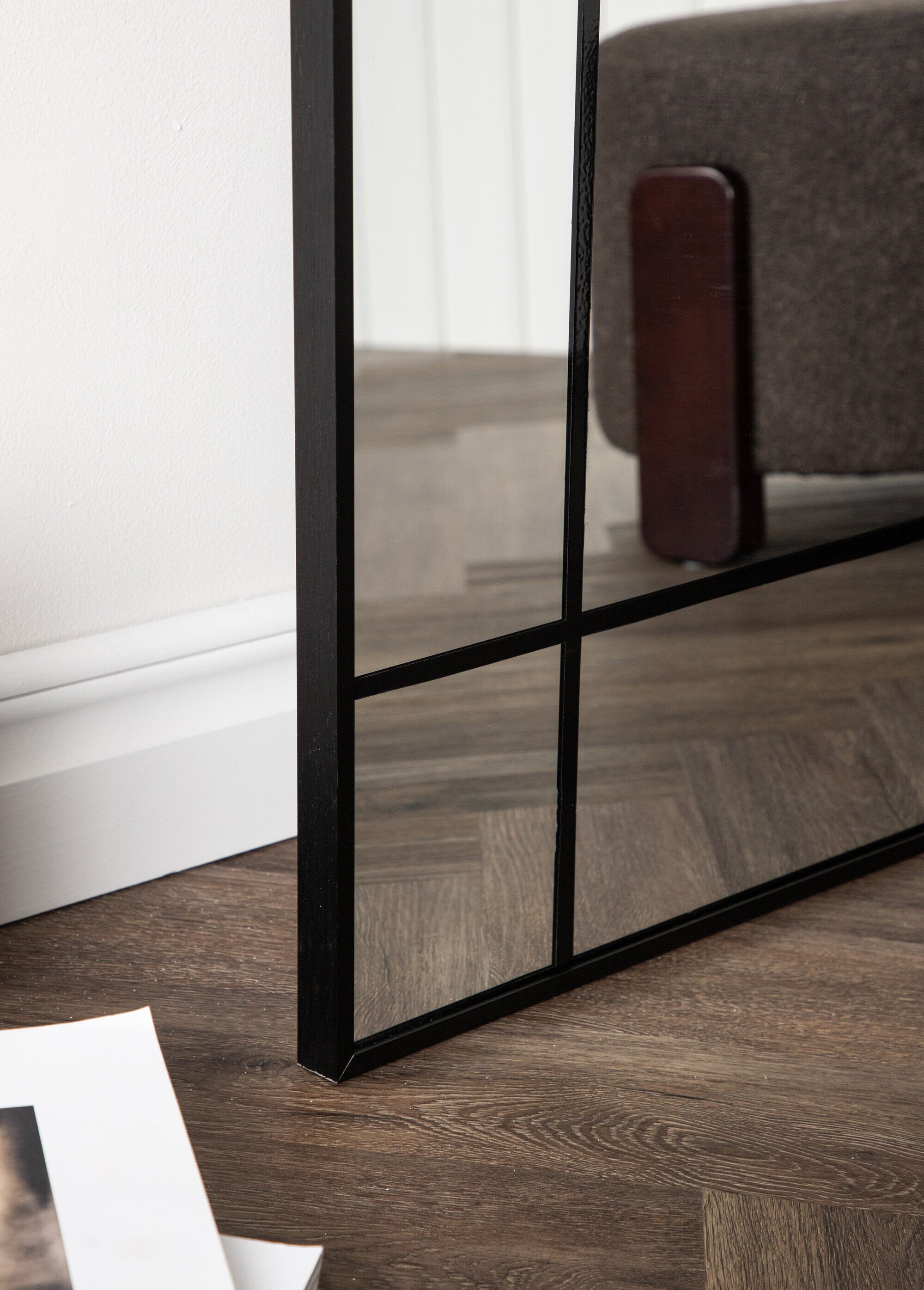 Miroir en métal, façon fenêtre Noir VEN-19999-030 DE3