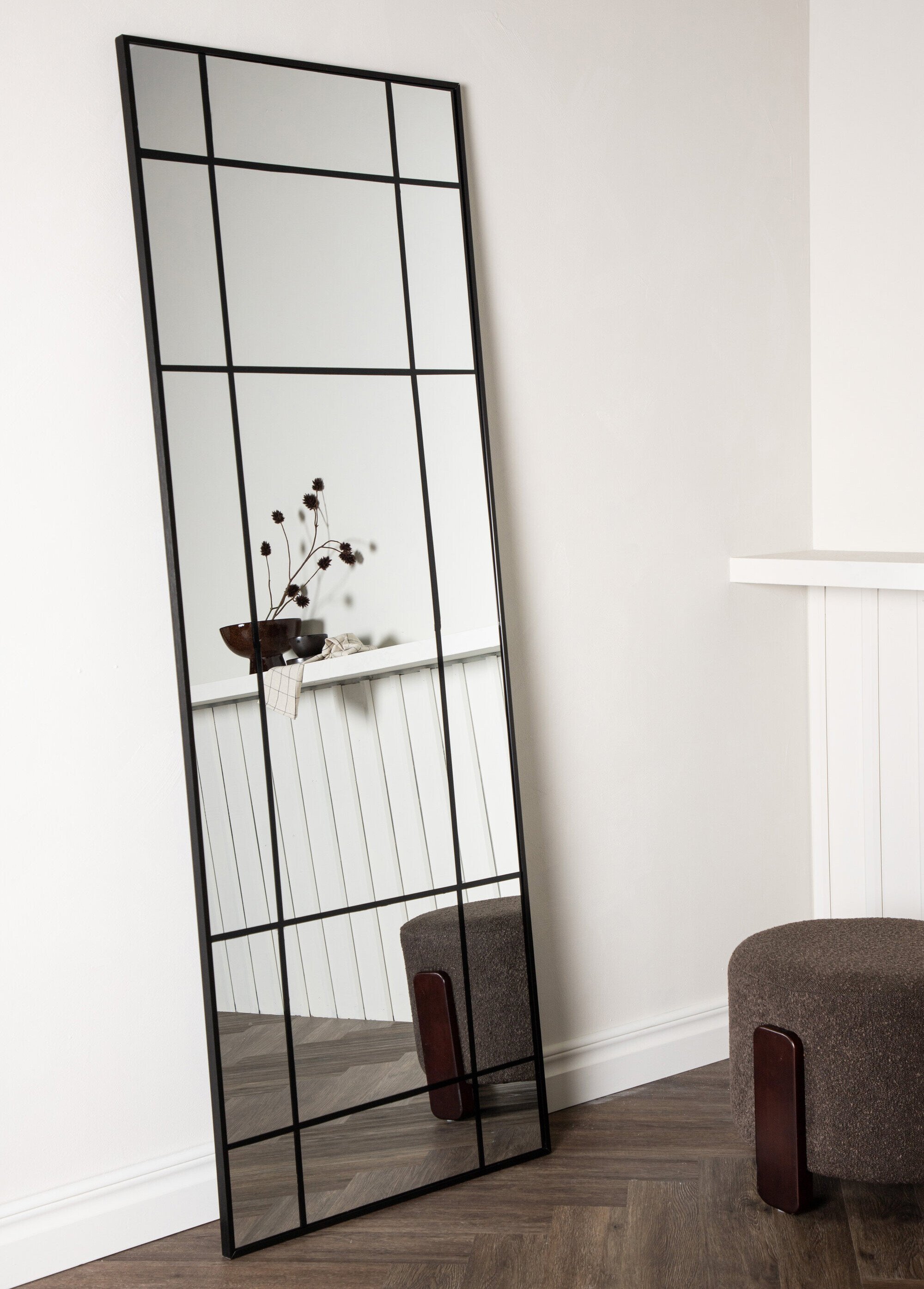 Miroir en métal, façon fenêtre Noir VEN-19999-030 SI1