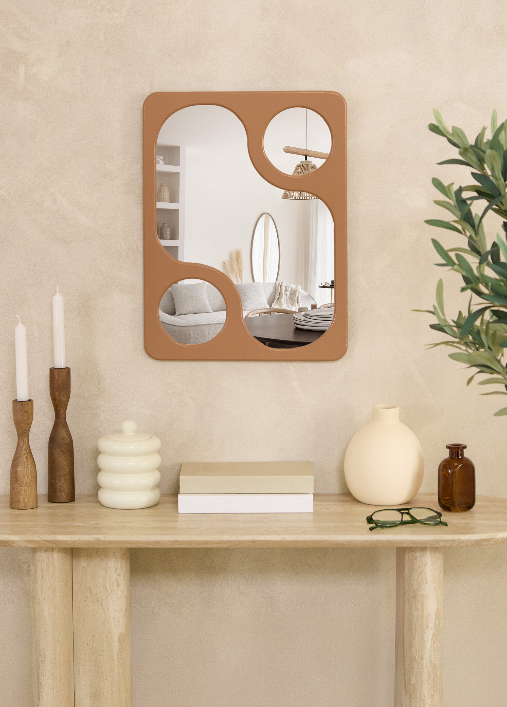 Miroir rectangle fantaisie aspect bois Marron JJA-215533 SI1