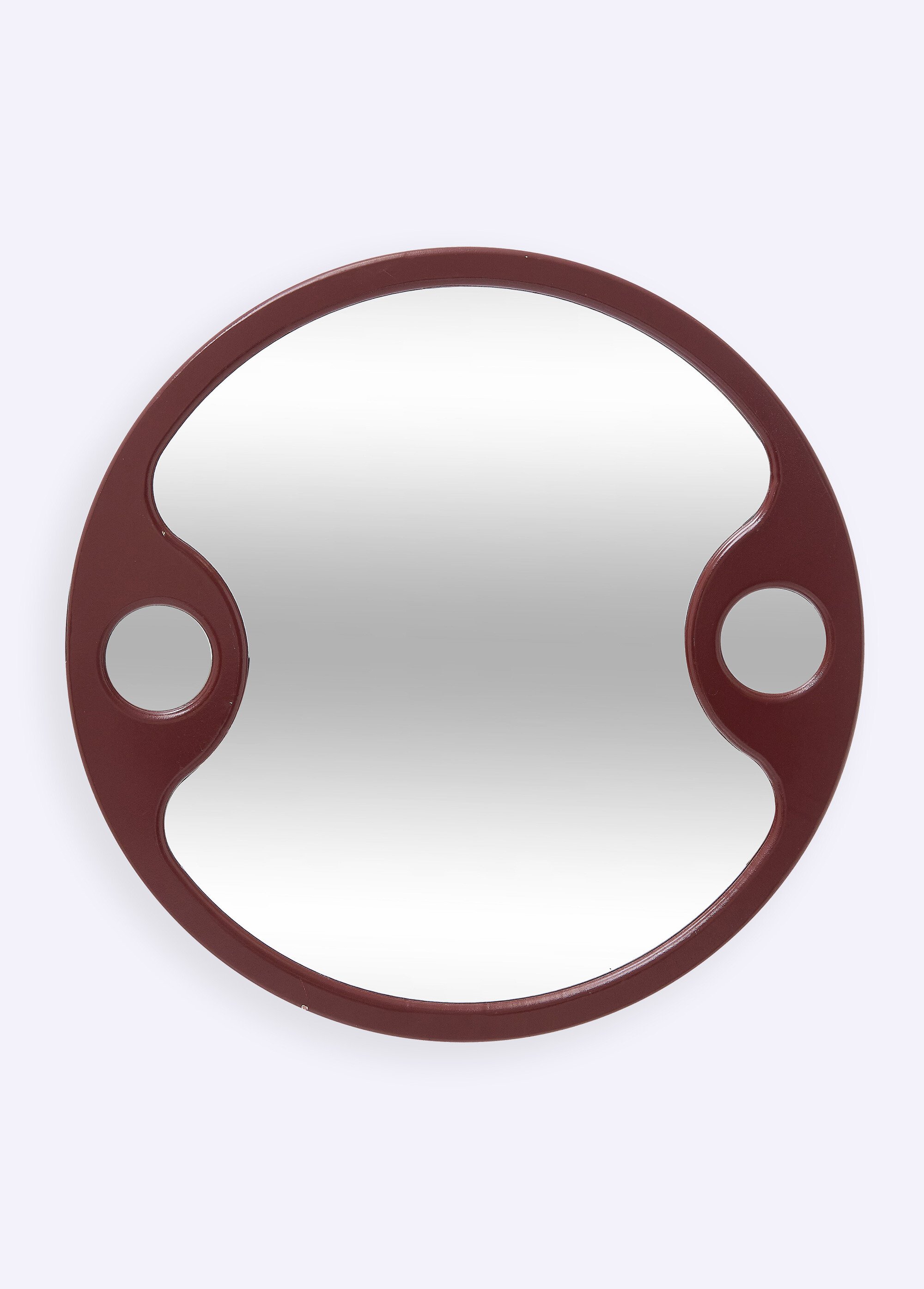 Miroir rond avec détails graphiques Marron JJA-215532 FA1