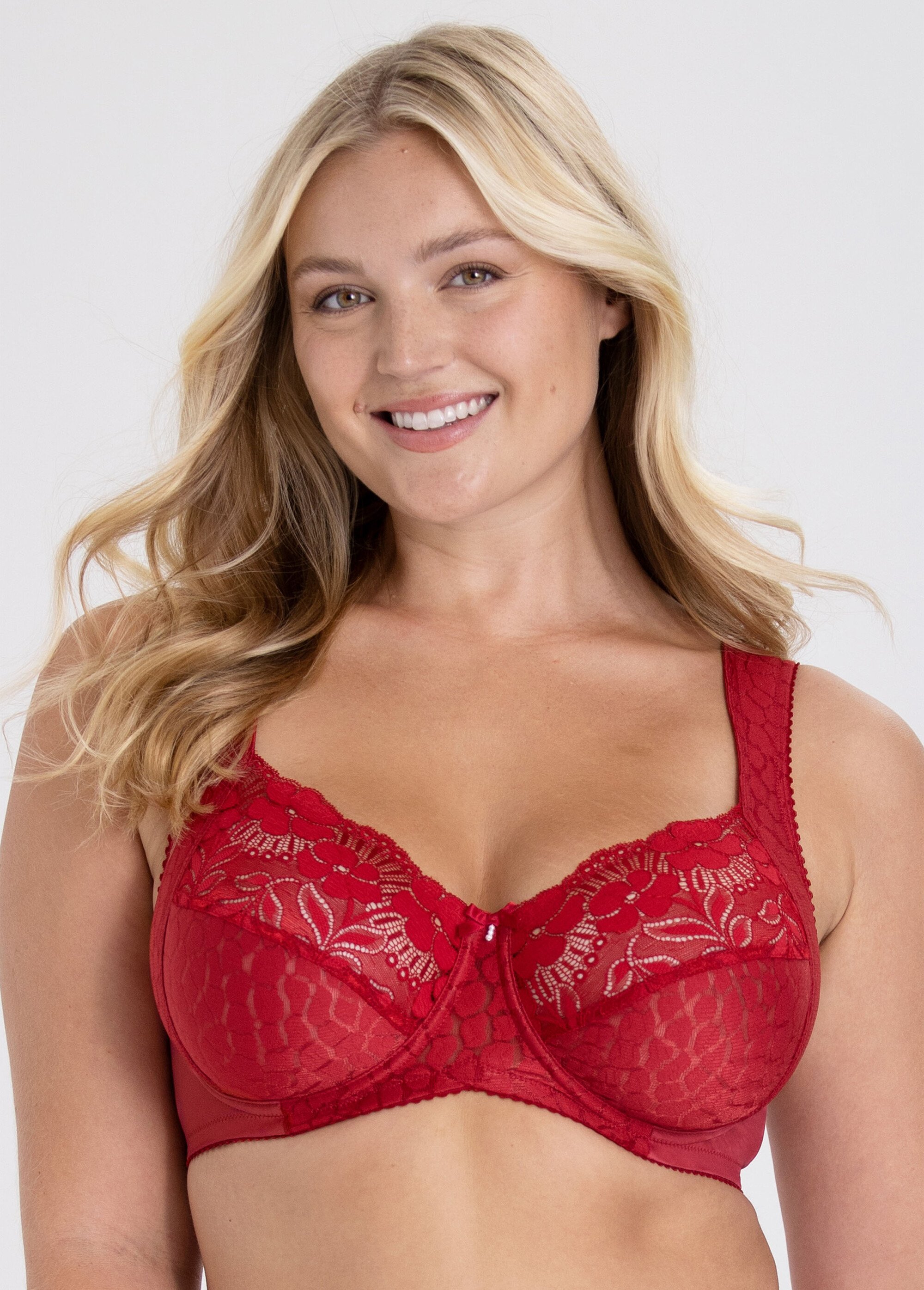 Soutien-gorge BARBARA Balconnet Avec Armatures - Taille 90C, Rouge Vif, Neuf Avec étiquettes