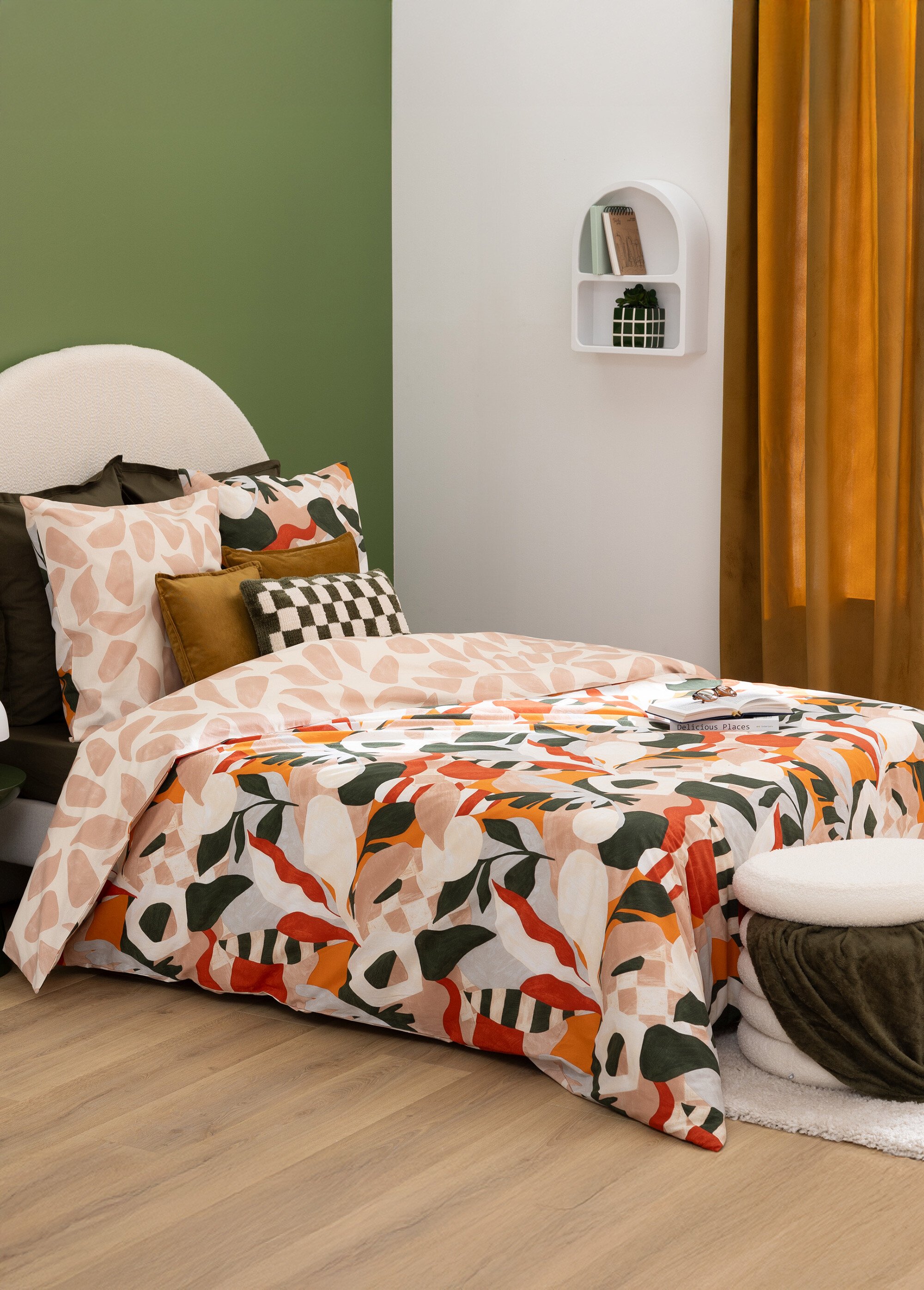 Parure de lit Atisi, motifs abstraits Blanc JJA-212552 FA1